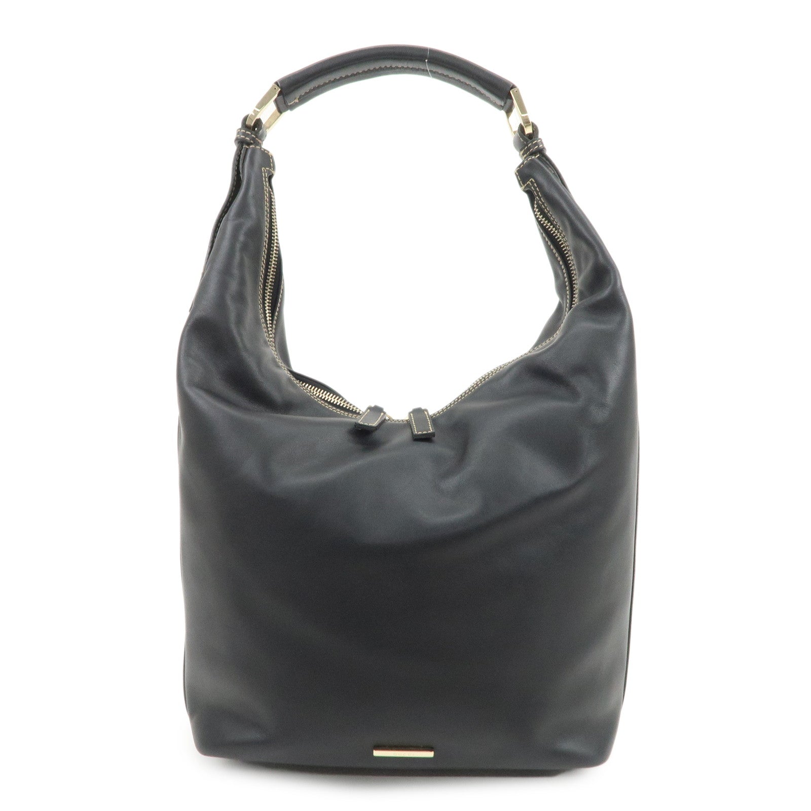 GUCCI Leather Shoulder Bag Hand Bag Black 001.4288