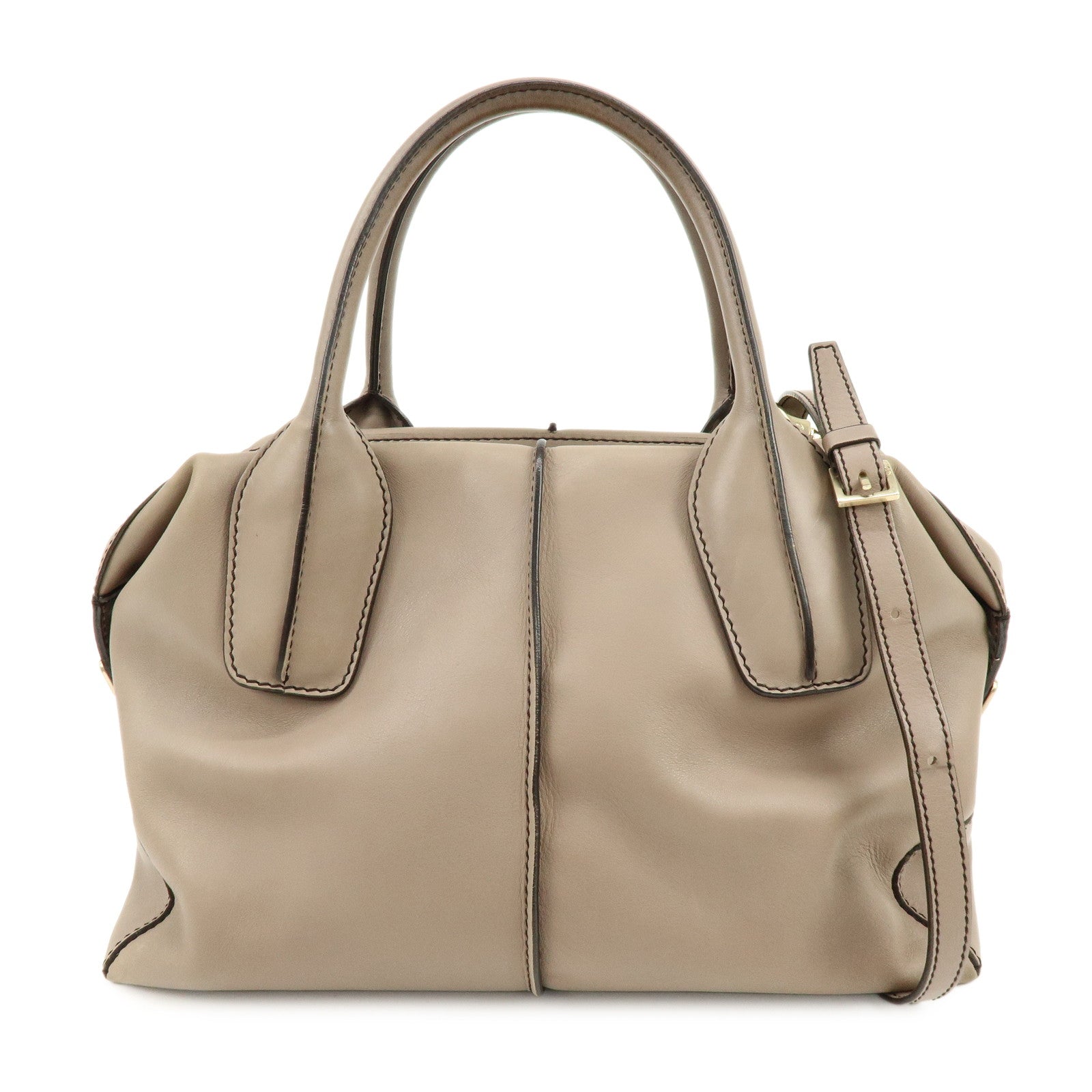 TOD'S  D Styling Leather 2Way Bag Hand Bag Shoulder Bag Gray