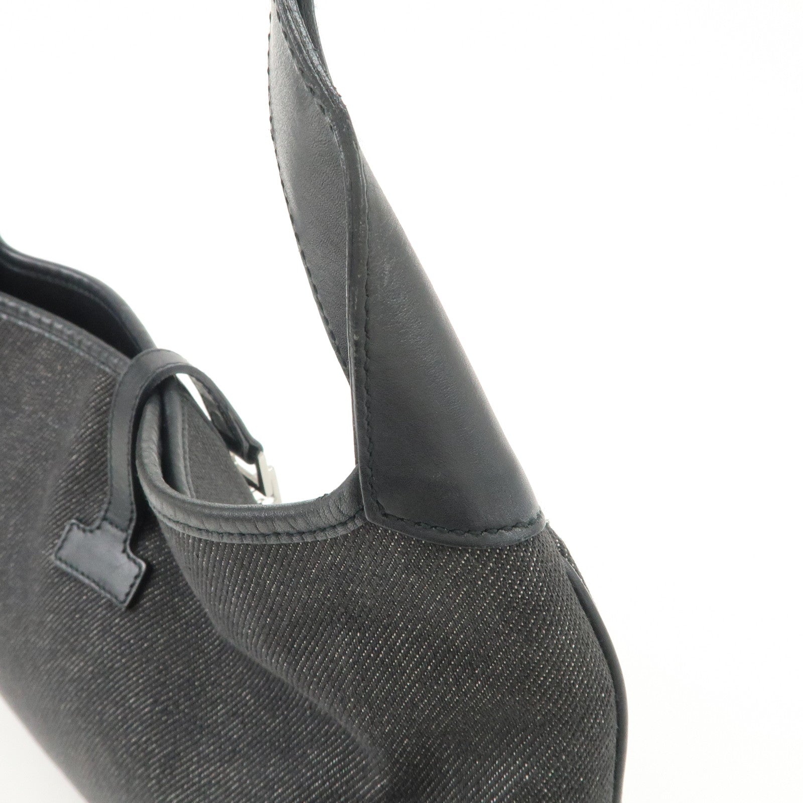 GUCCI Kandensky Denim Leather Shoulder Bag Hand Bag Black 28628