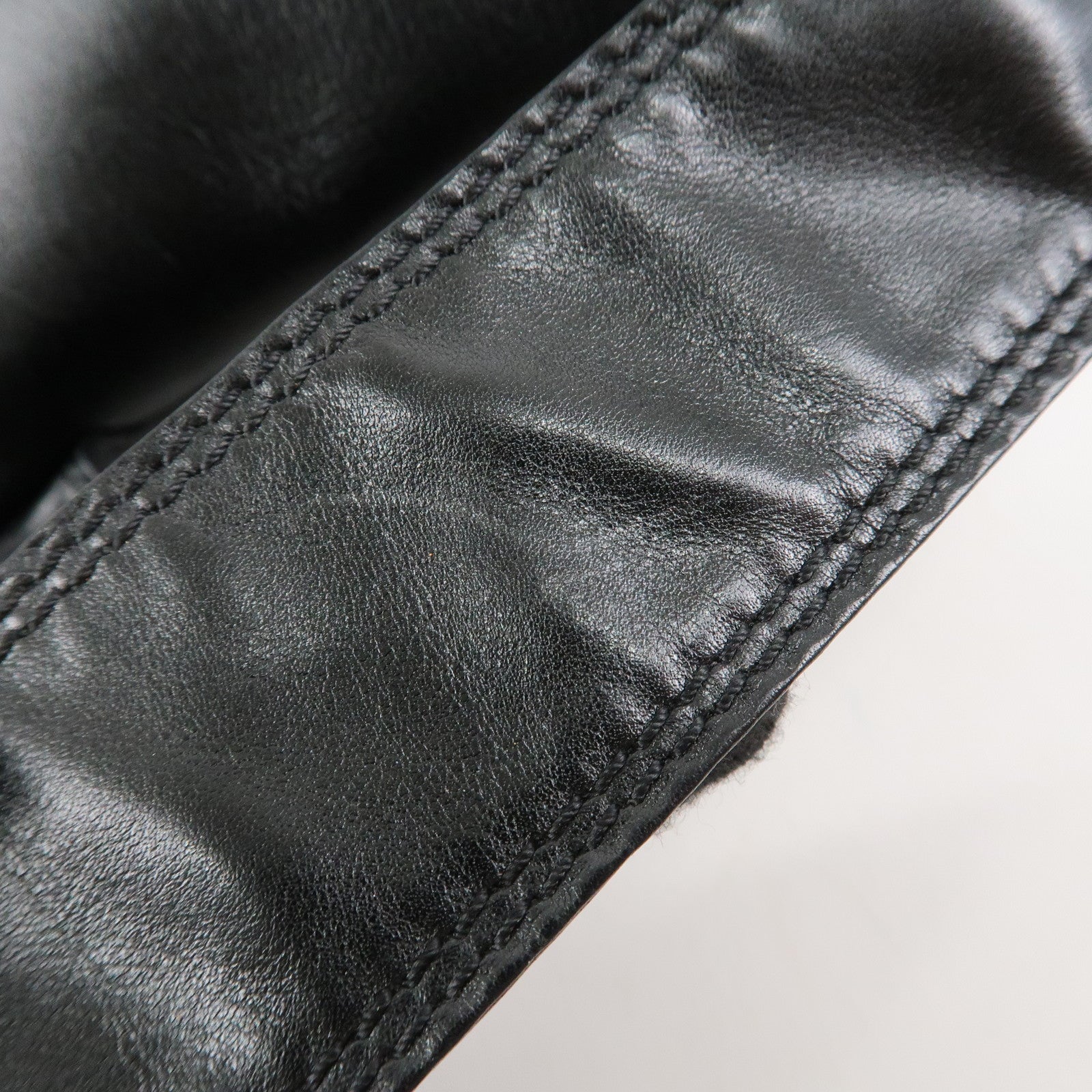 CHANEL COCO Mark Lamb Skin Shoulder Bag Crossbody Bag Black Used