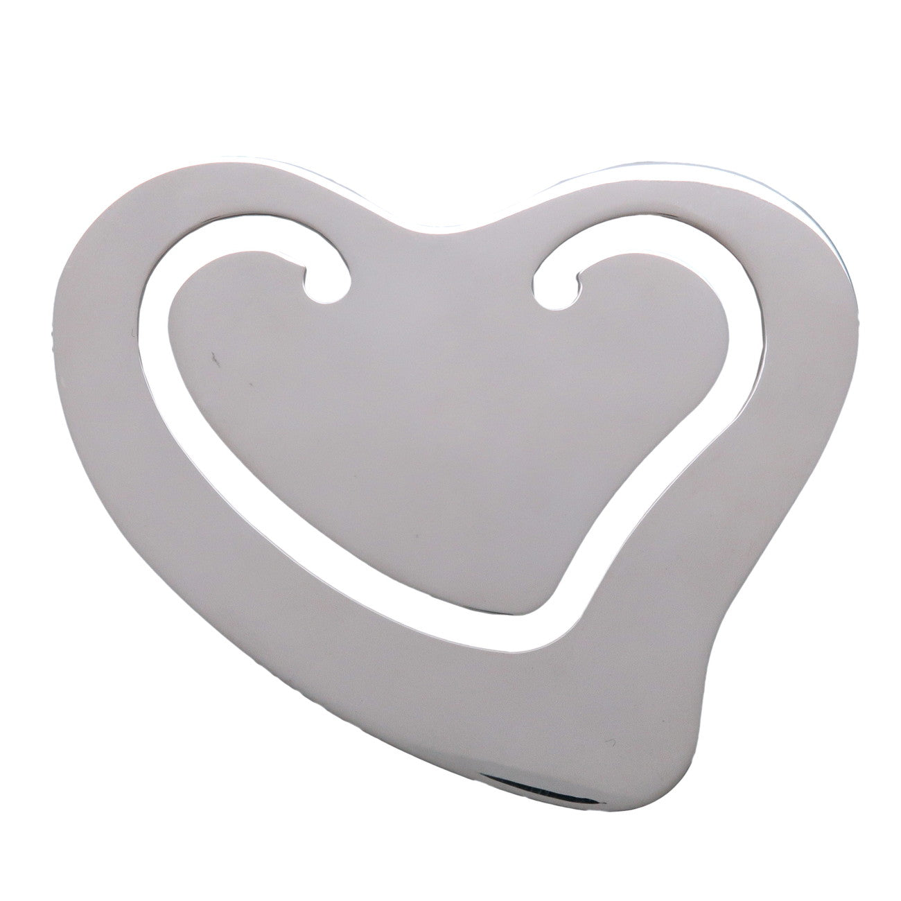 Tiffany & Co Open Heart Book Mark Money Clip SV925 Silver