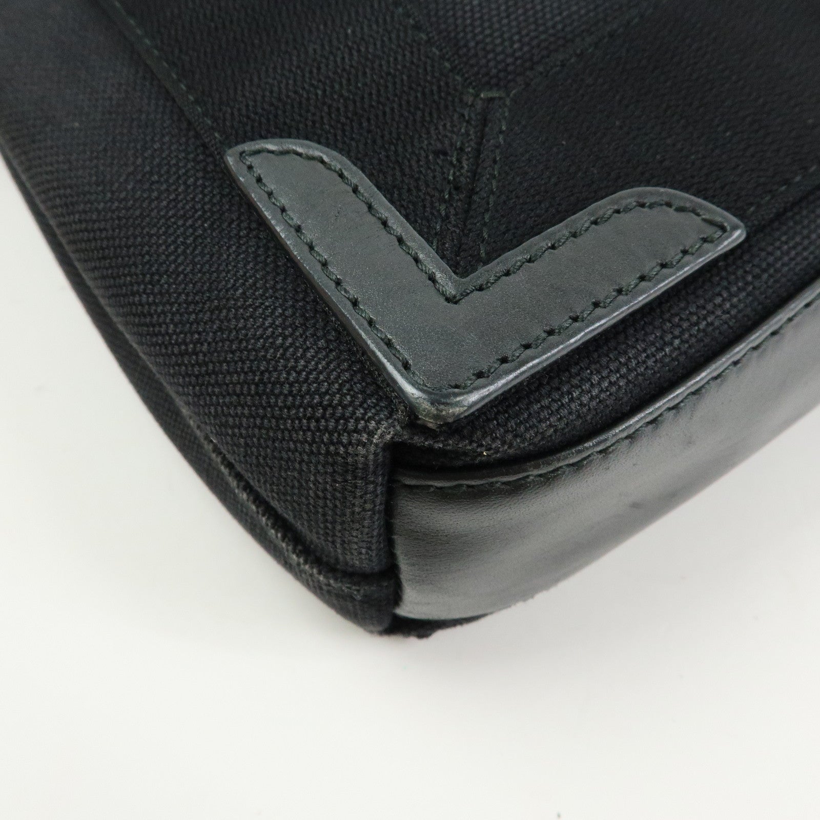BALENCIAGA Navy Cabas XS Canvas Leather 2Way Bag Black 390346