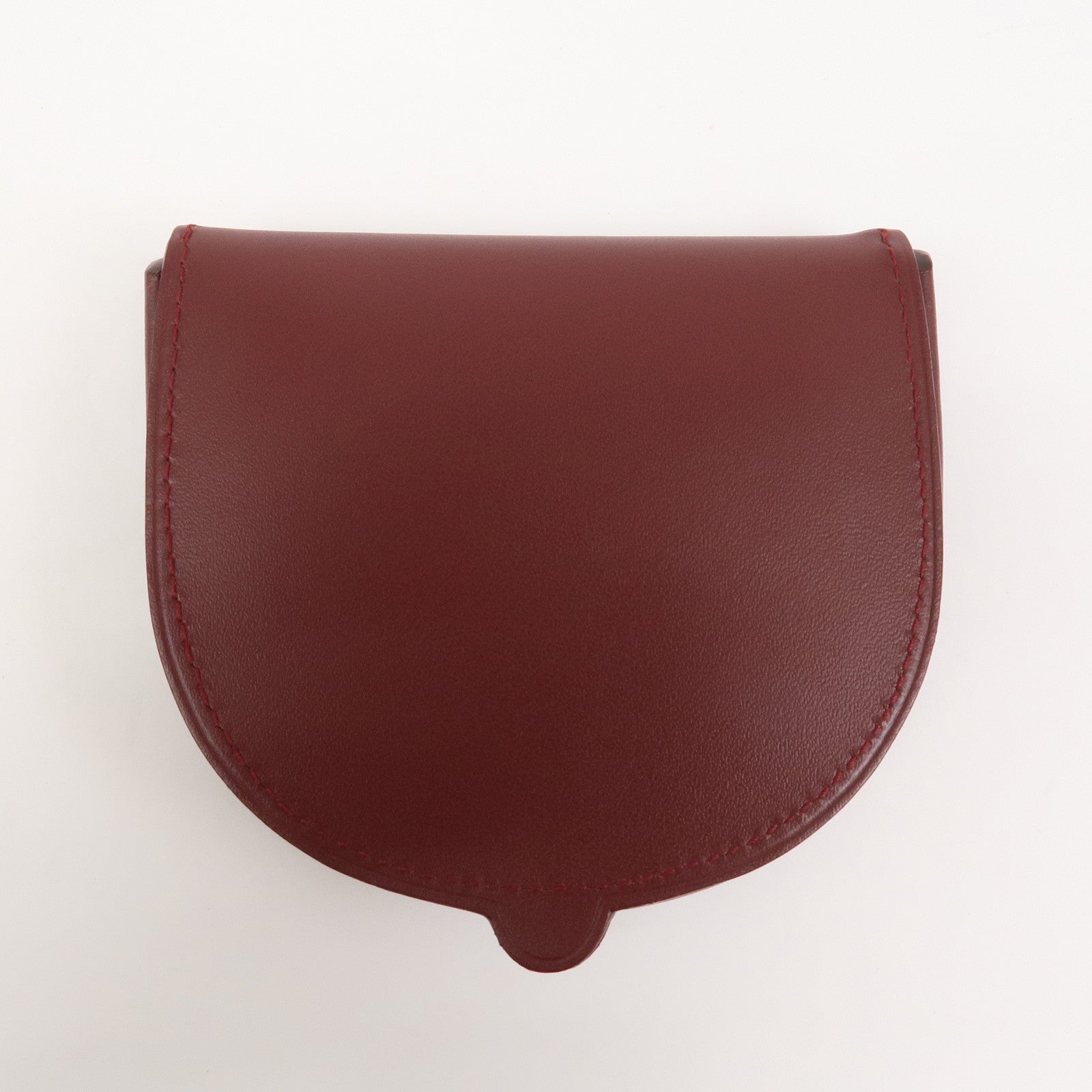 Cartier Must Line Logo Leather Coin Case Coin Purse Bordeaux