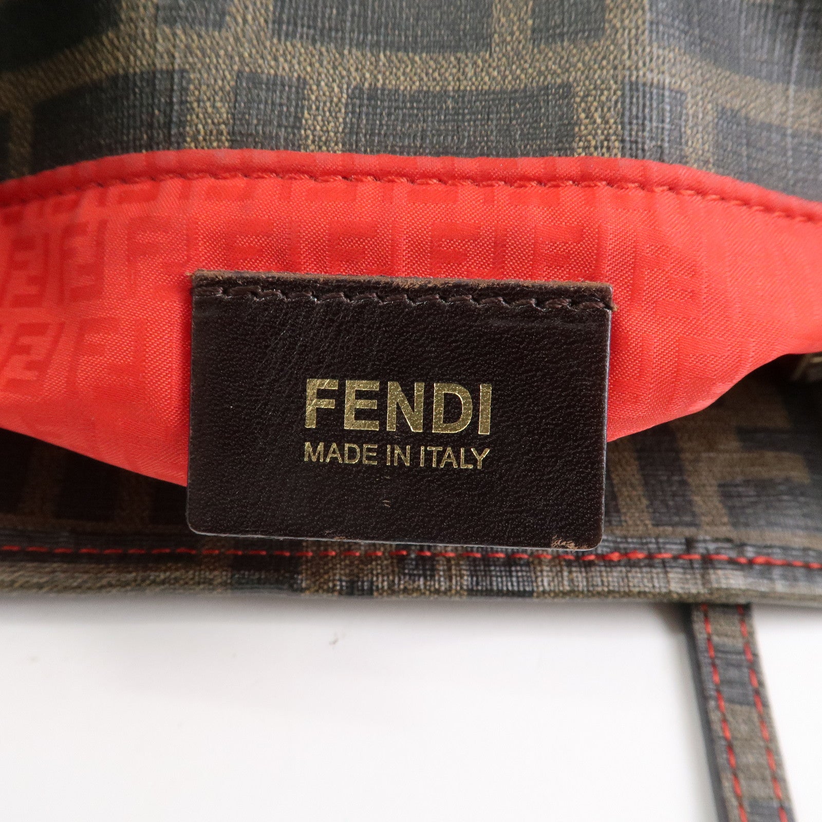 FENDI Zucca PVC Canvas Tote Bag Shoulder Bag Brown Black 8BH211