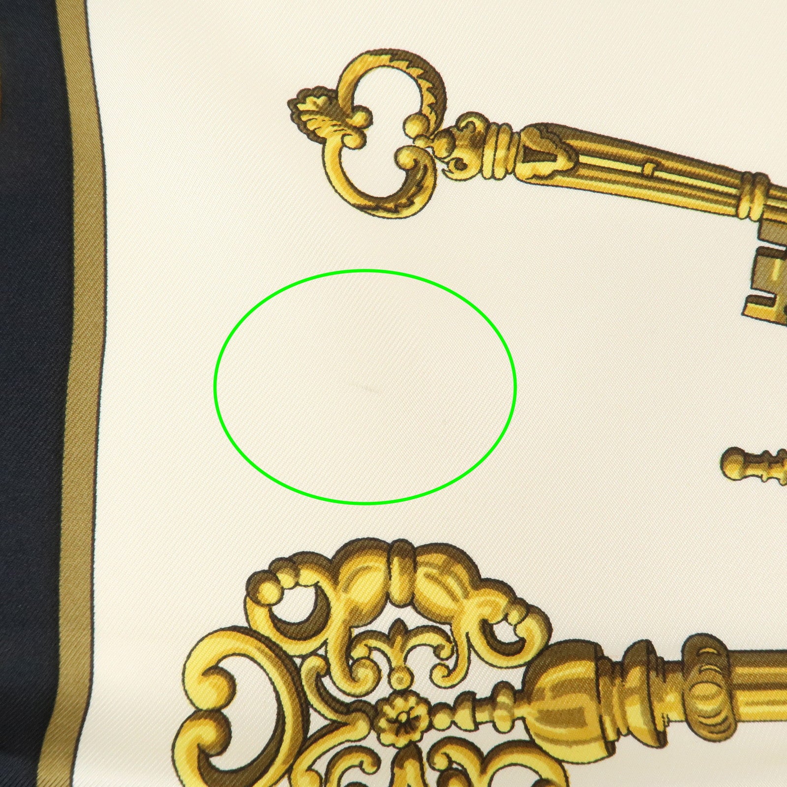 HERMES Carre 90 Silk 100% Scarf LES CLES THE KEYS RARE Black Ivory