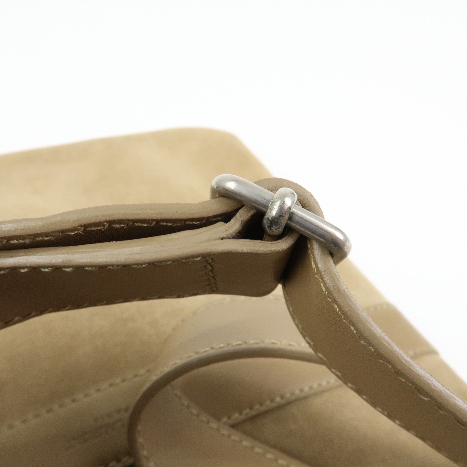 SAINT LAURENT PARIS Suede Leather Shoulder Crossbody Bag Beige