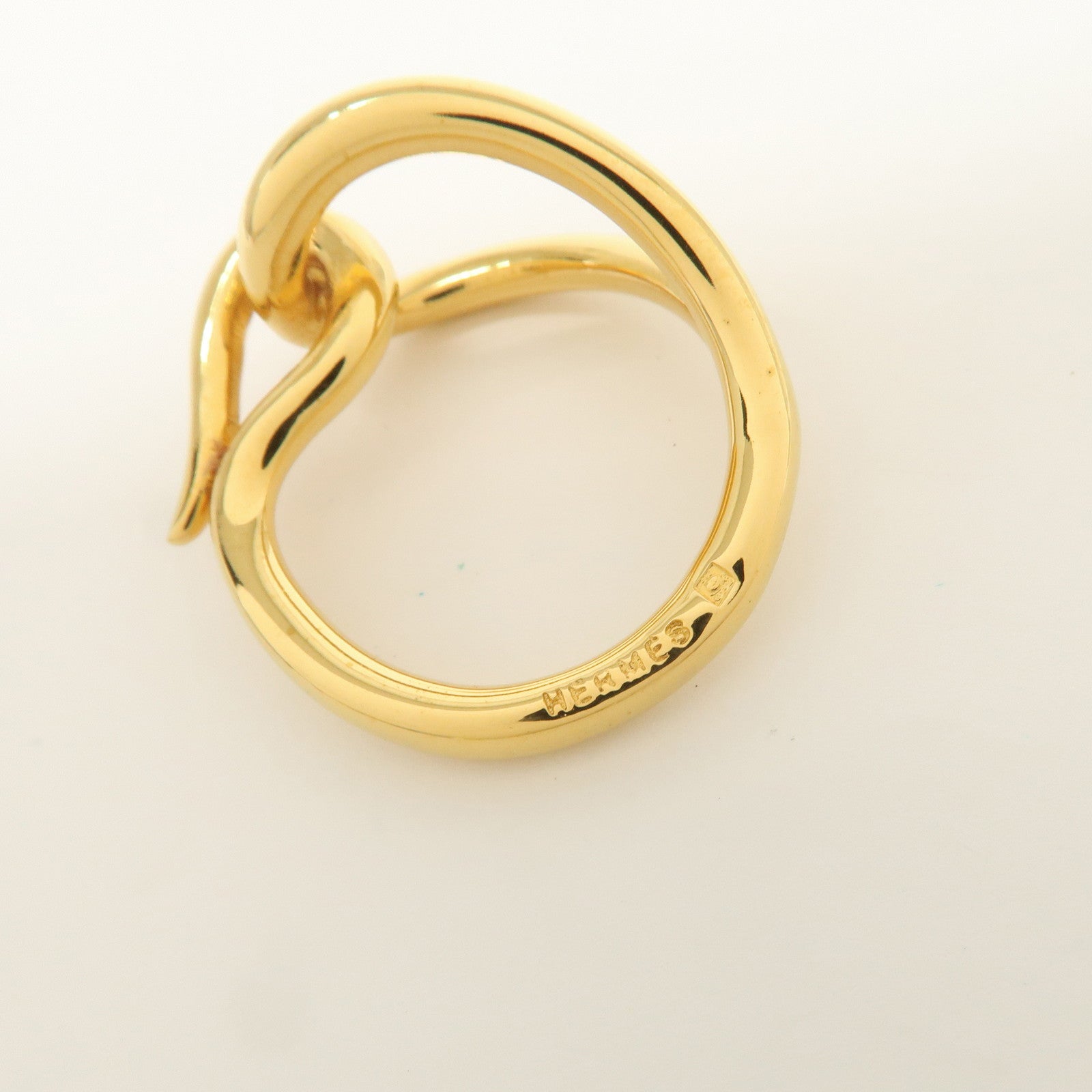 HERMES Jumbo Metal Scarf Ring Scarf Accessory Gold