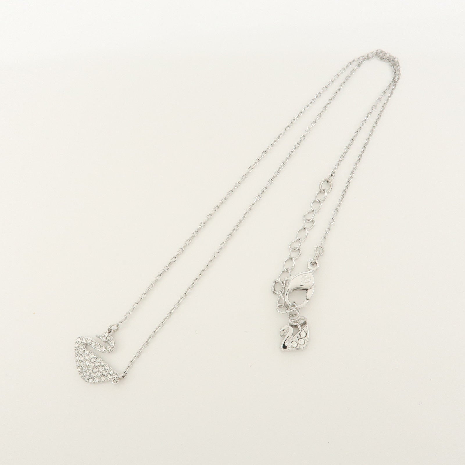 SWAROVSKI Swan Rhine Stone Silver Necklace