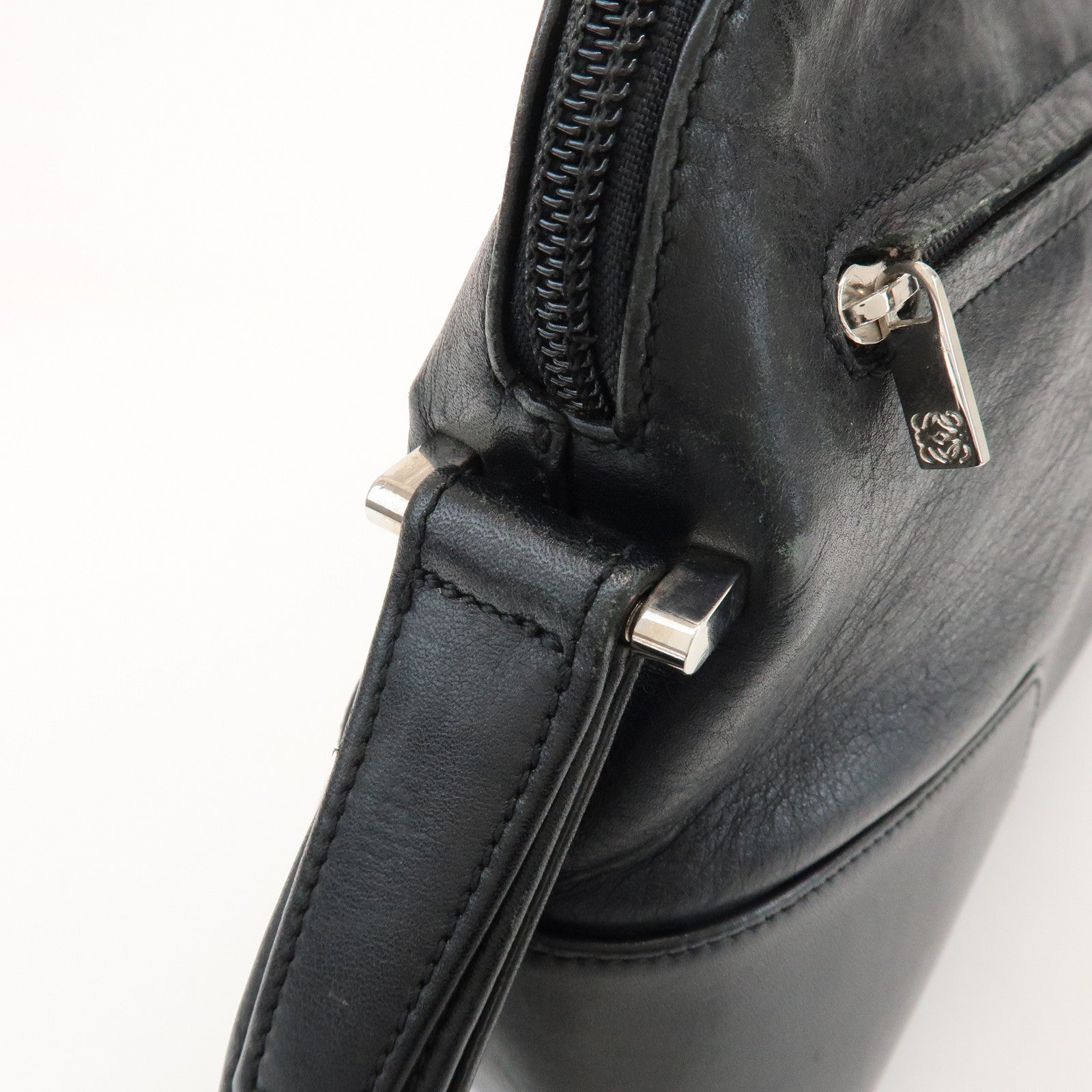 LOEWE Anagram Logo Leather Clutch Bag Black