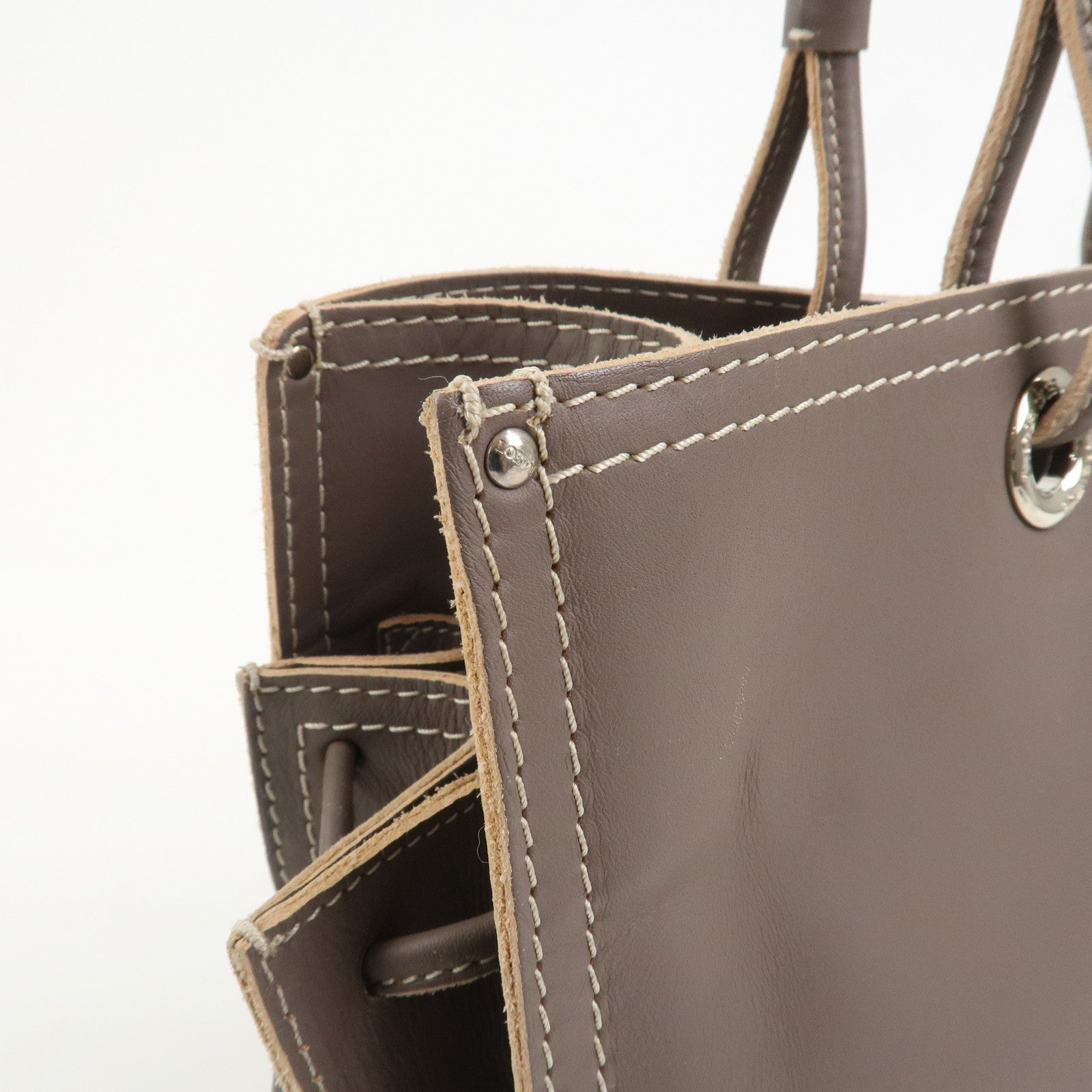 LOEWE Anagram Logo Leather Shopper Tote Bag Shoulder bag Brown