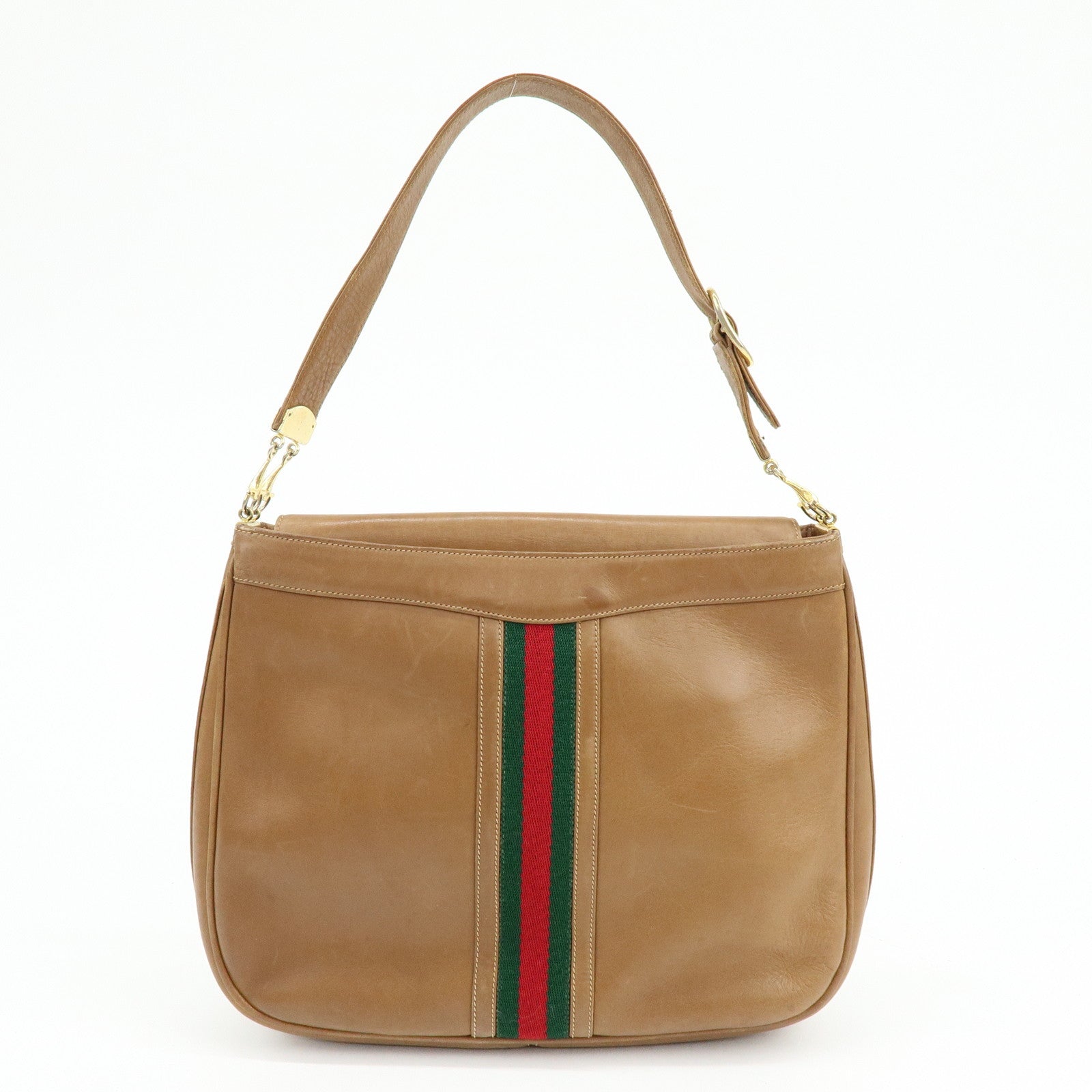 GUCCI Old GUCCI Sherry Leather Hand Bag Shoulder Bag Brown