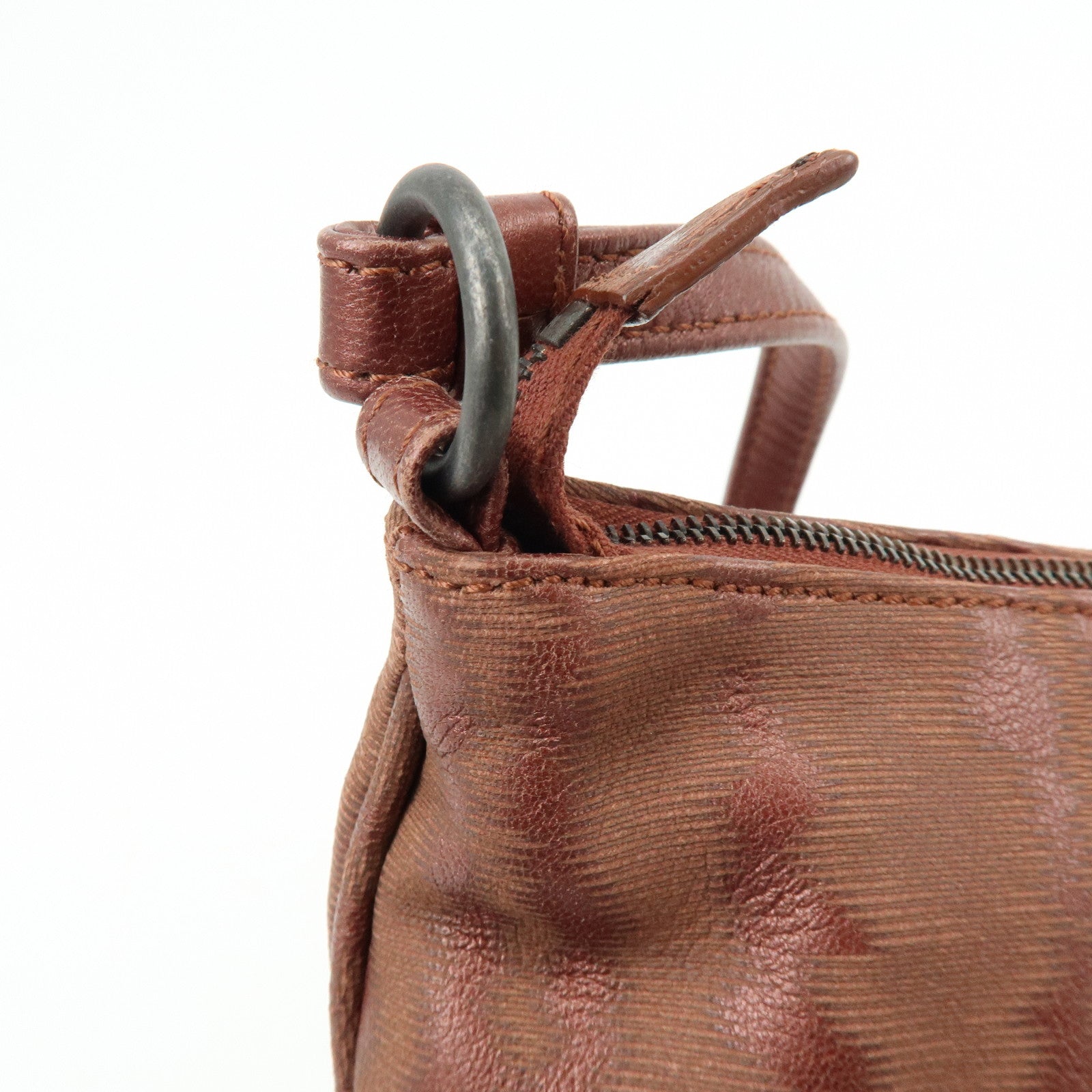 BOTTEGA VENETA Leather Shoulder Bag Metallic Brown 196484