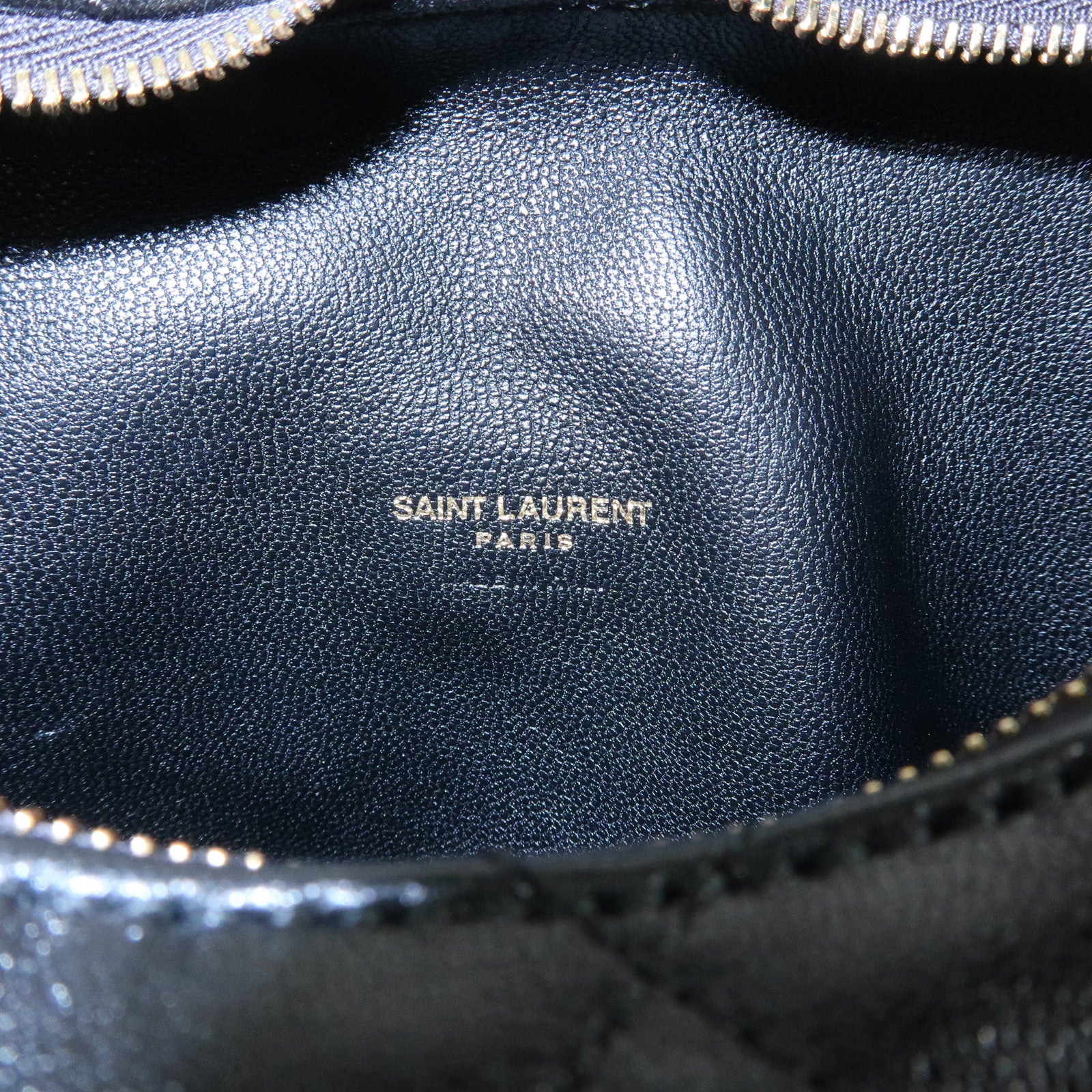 SAINT LAURENT PARIS ICARINO Quilting Nappa Leather Hand Bag Black