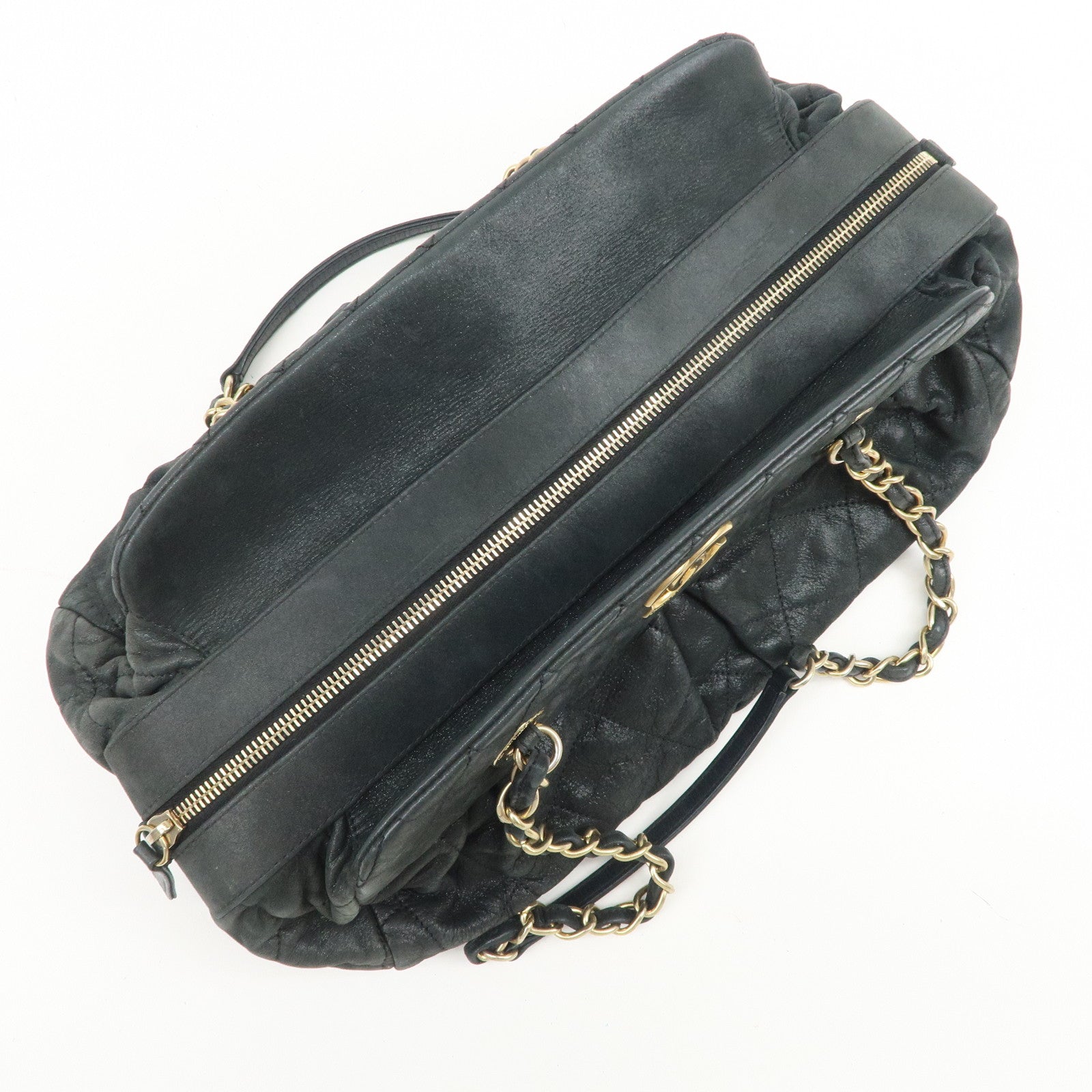 CHANEL Matelasse COCO Mark Lamb Skin Shoulder Bag Black A50475