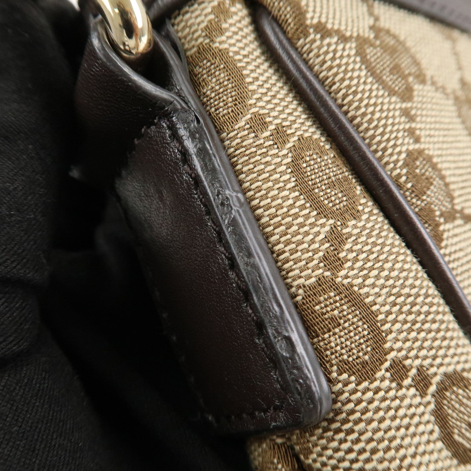 GUCCI Sherry GG Canvas Leather Shoulder Bag Beige 388921 Used