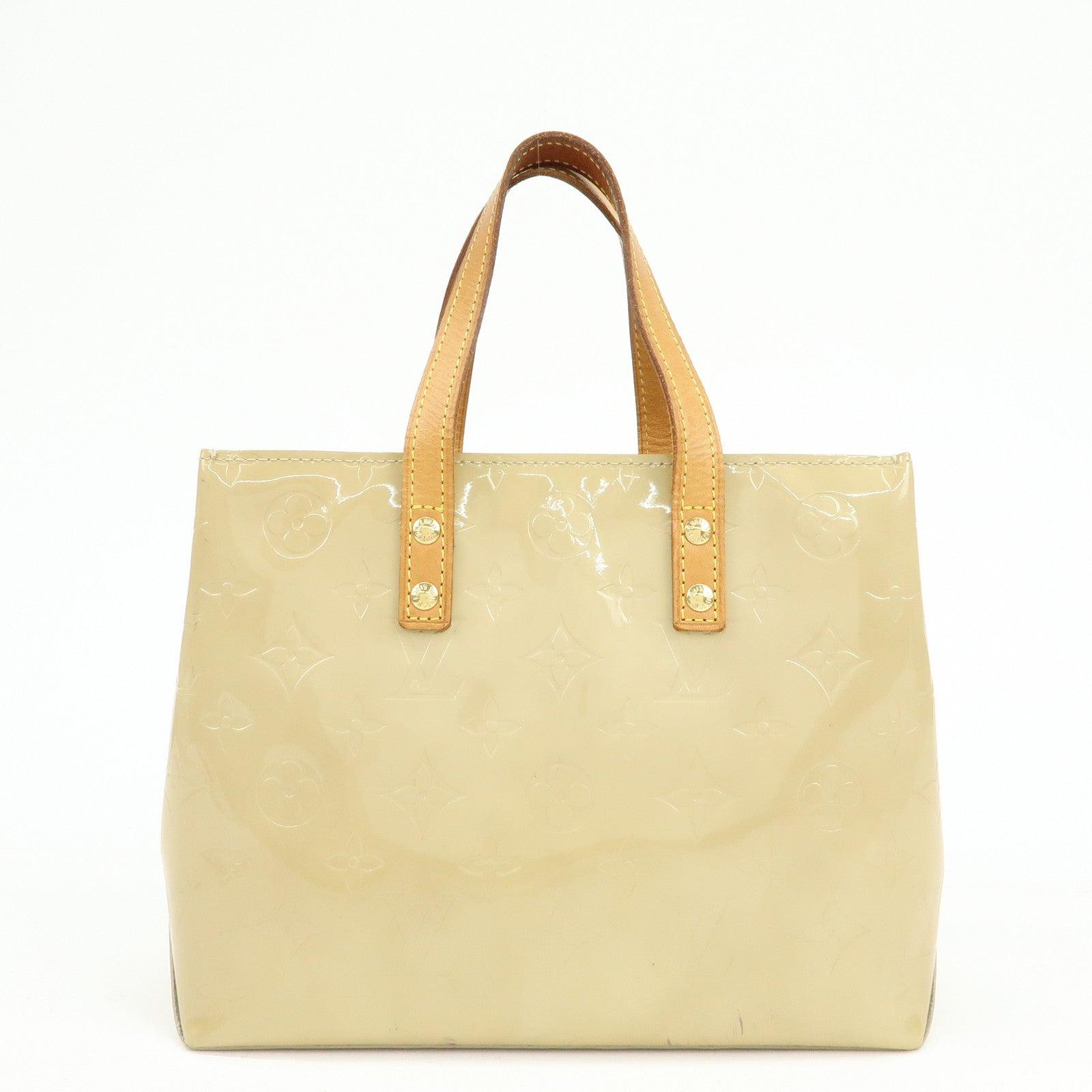 Louis Vuitton Monogram Vernis Reade PM Hand Bag Beige M91144