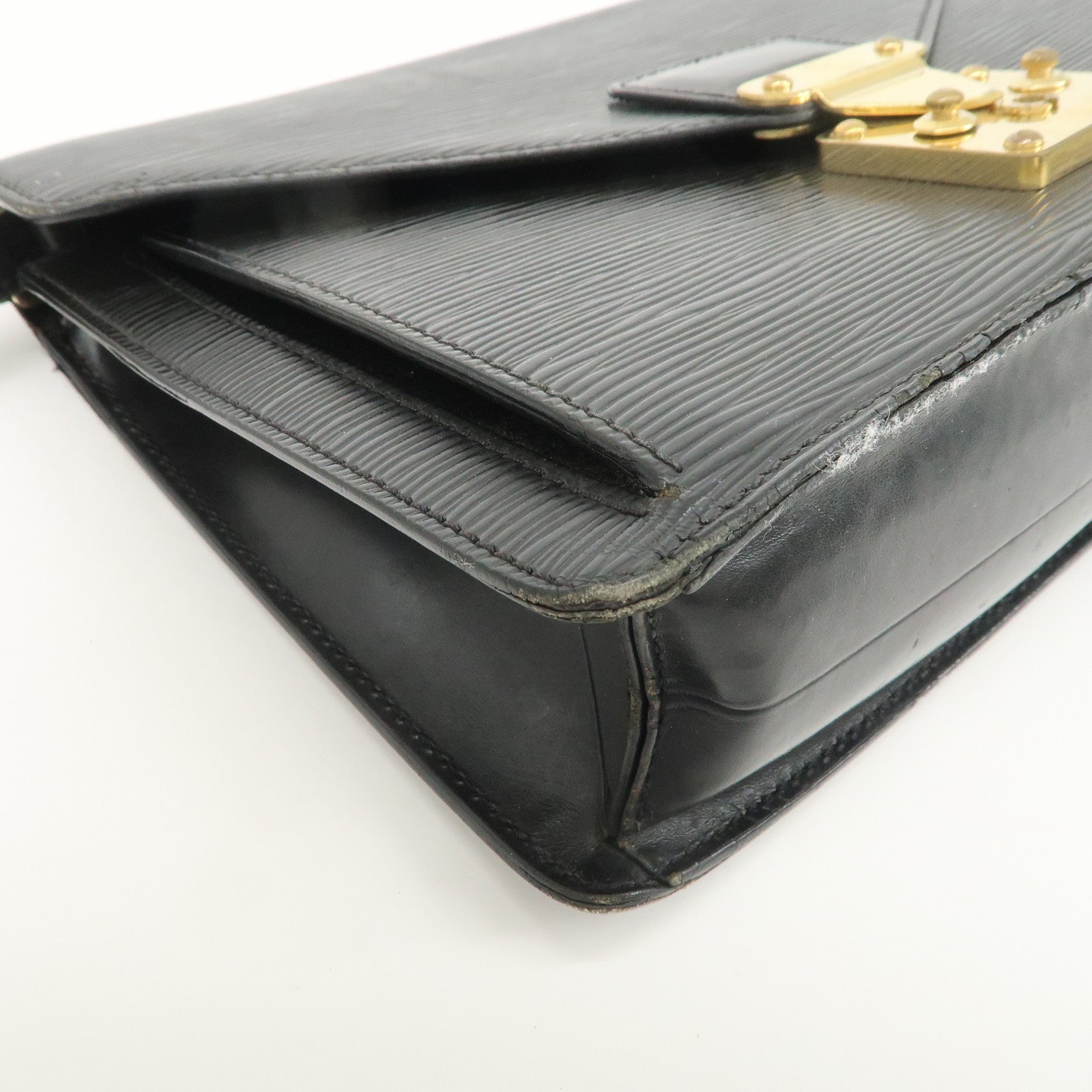 Louis Vuitton Epi Sellier Dragonne Clutch Bag Noir Black M52612