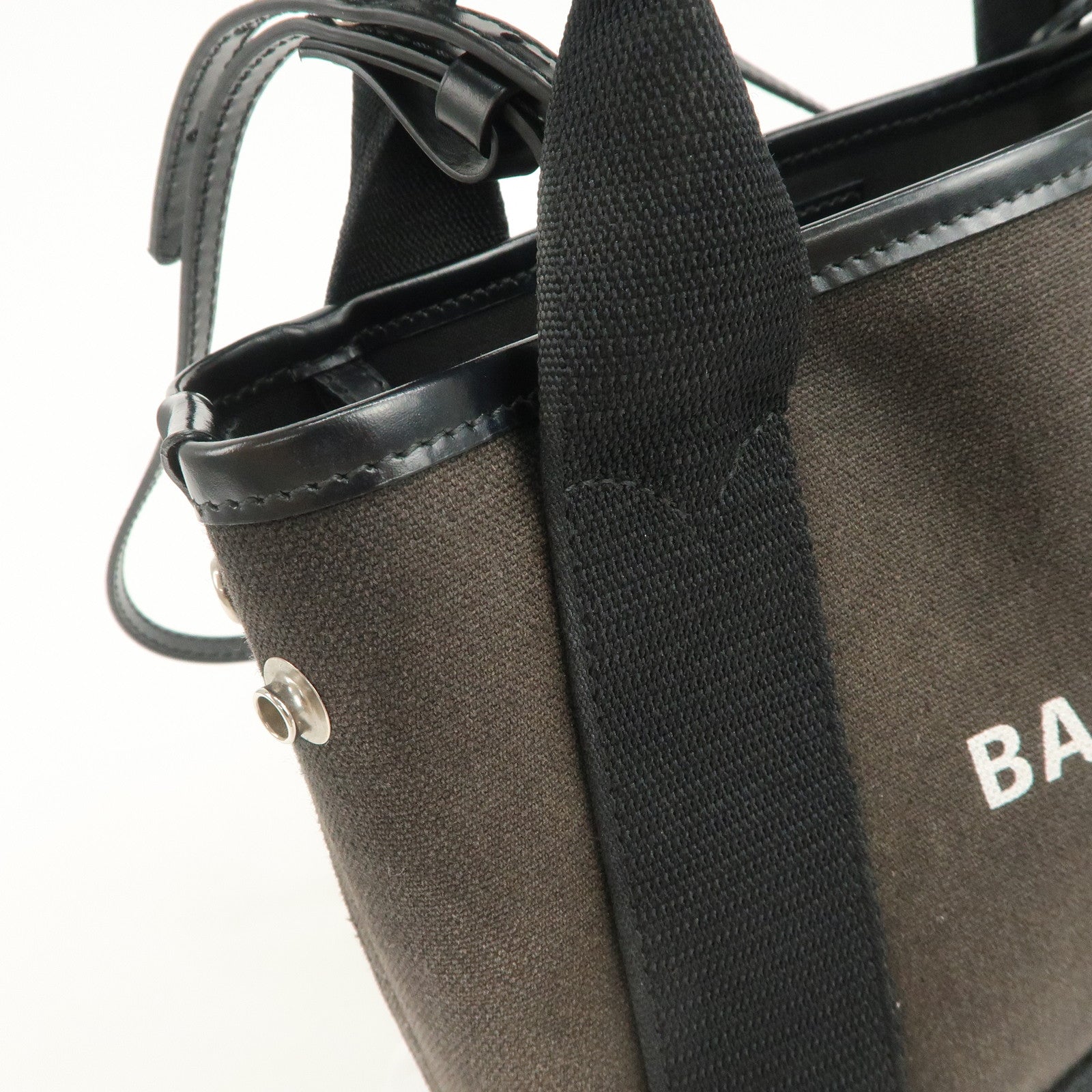 BALENCIAGA Cabas XS Canvas Leather 2Way Tote Bag Shoulder Bag Black