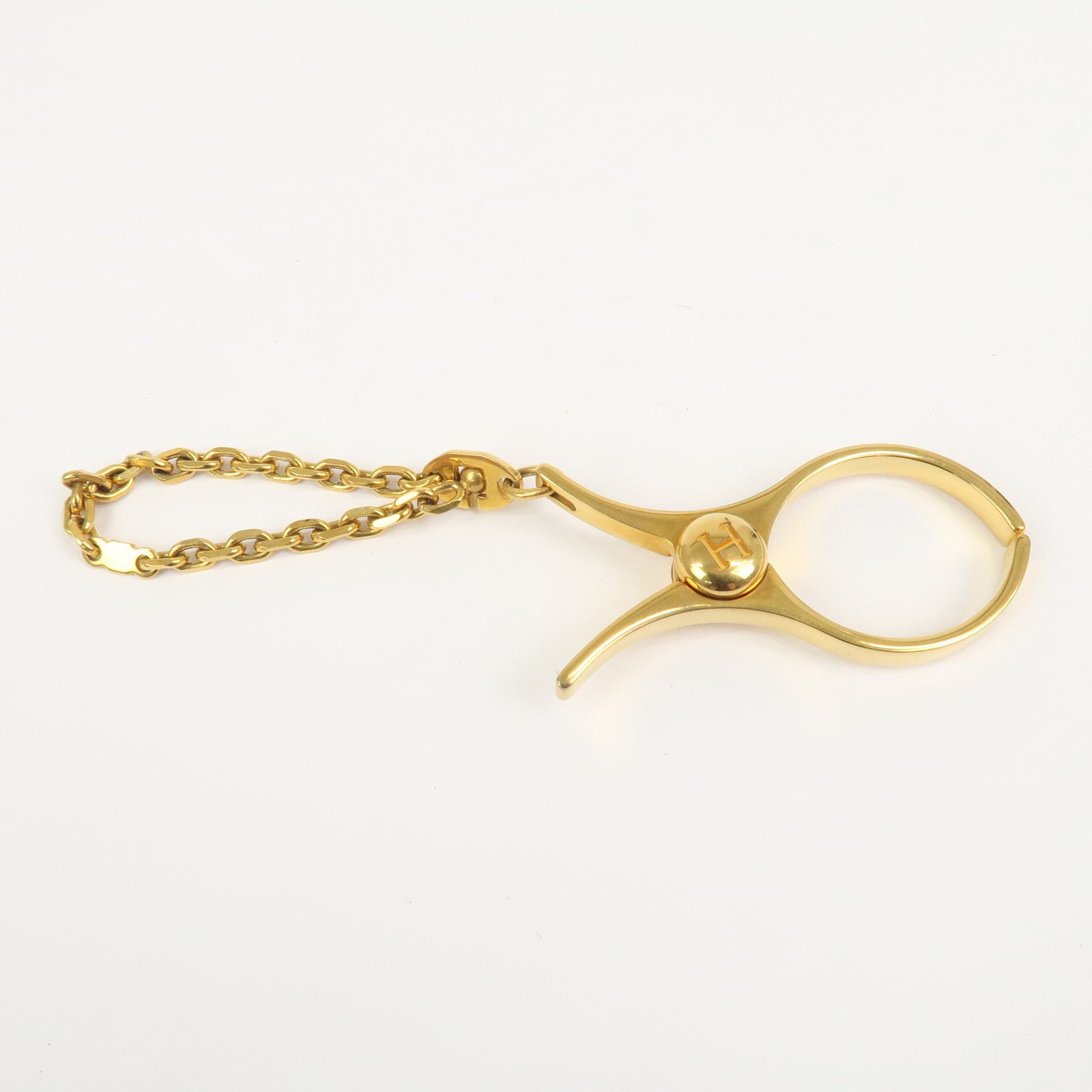 HERMES Filou Metal Glove Clip Glove Holder Gold