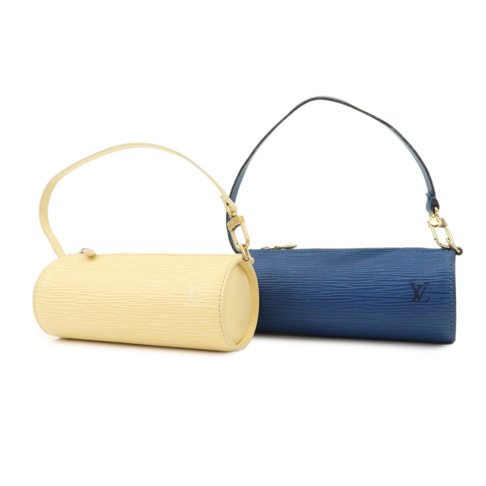 Louis Vuitton Epi Set of 2 Mini Pouch For Soufflo Bag Ivory Blue Used