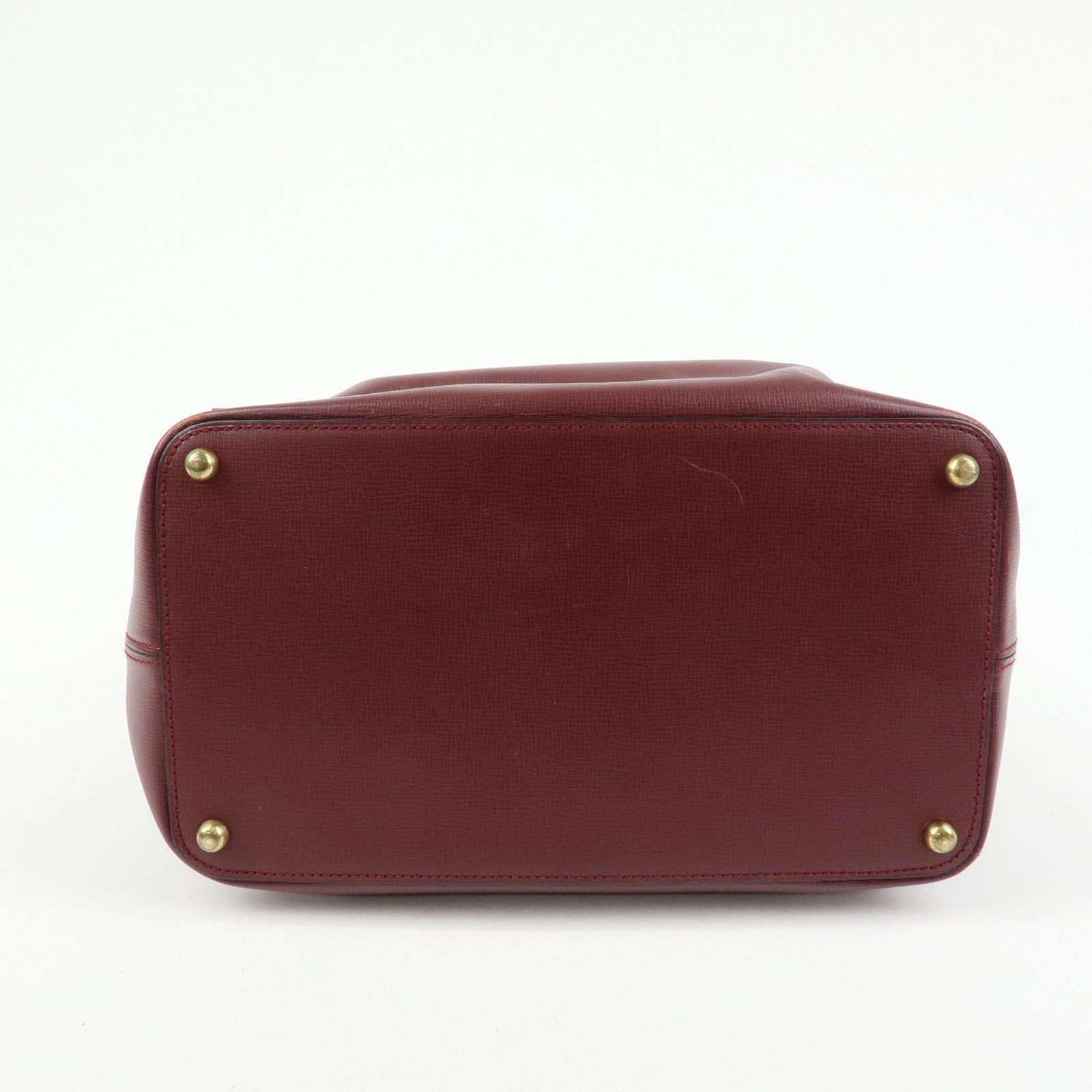 Cartier Must de Cartier Leather Drawstring Shoulder Bag Bordeaux