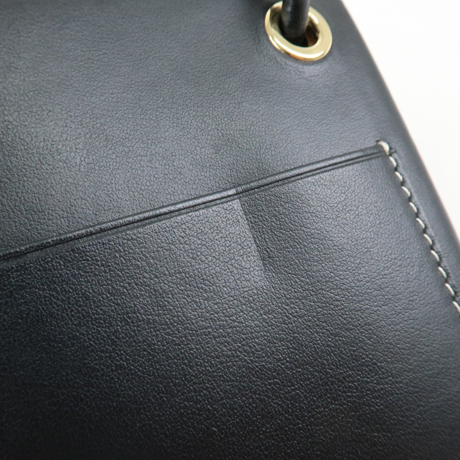 BURBERRY Leather Shoulder Bag Flat Pouch Crossbody Bag Black