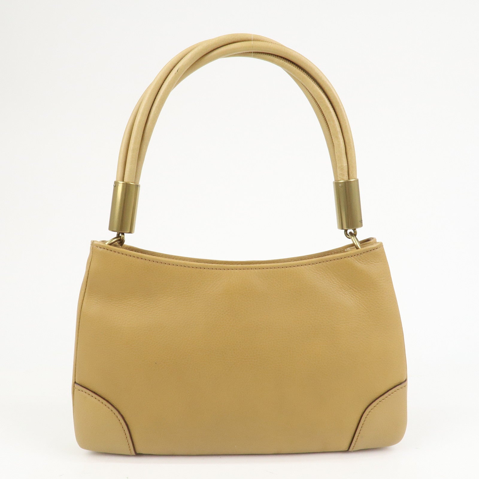 GUCCI Leather Shoulder Bag Hand Bag Beige 108964