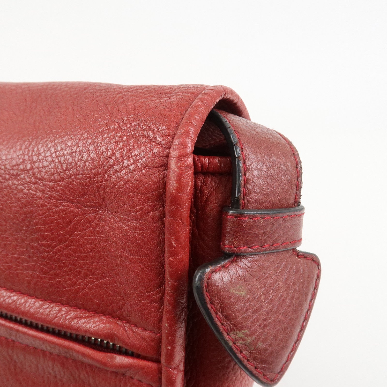 LOEWE Heritage Leather Shoulder Bag Crossbody Bag Red