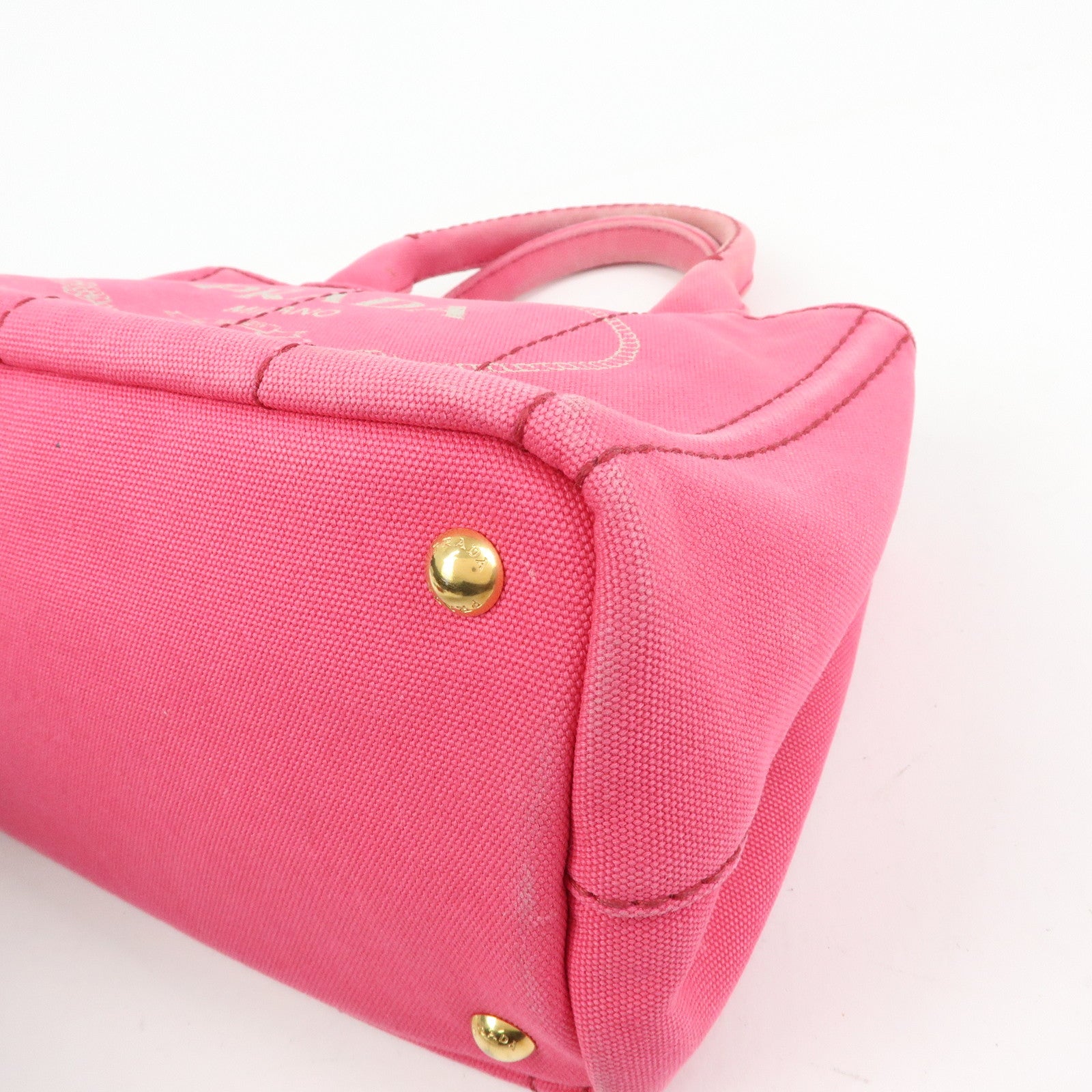 PRADA Canapa Mini Canvas 2Way Bag Hand Bag Shoulder Bag Pink 1BG439