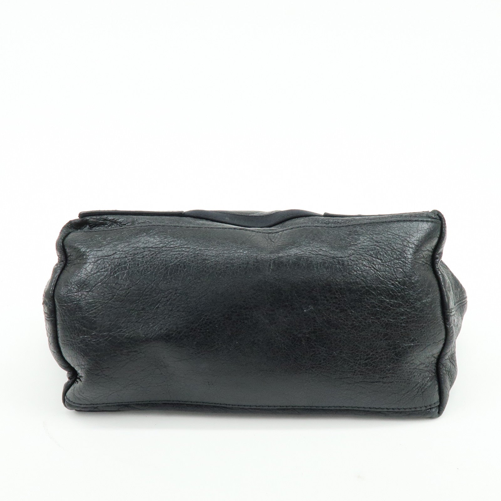 BALENCIAGA Navy Cabas Leather Small Tote Bag Black 339933