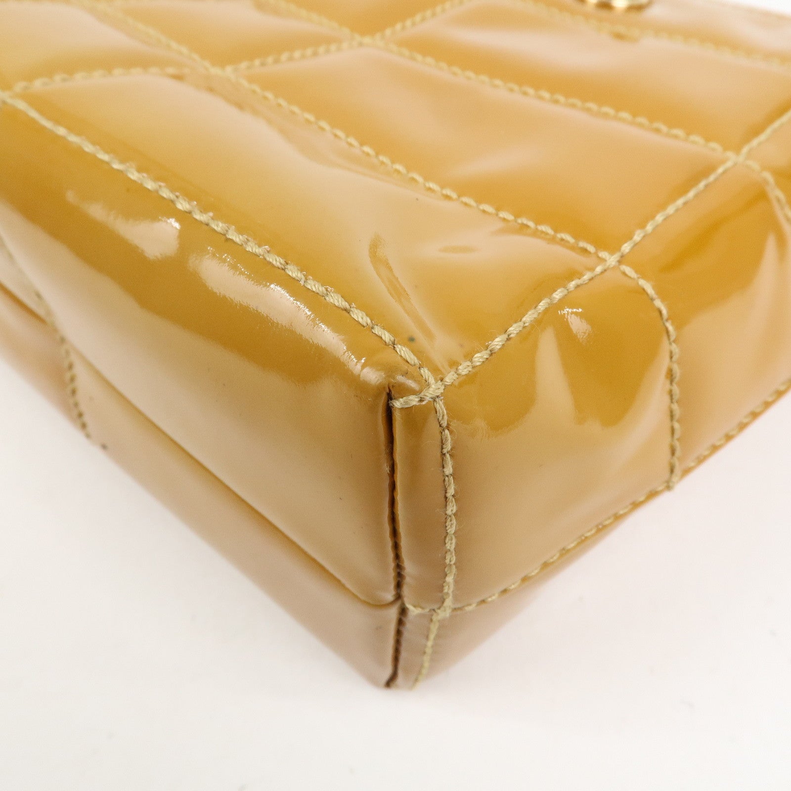 CHANEL COCO Mark Chocolate Bar Patent Leather Chain Shoulder Bag