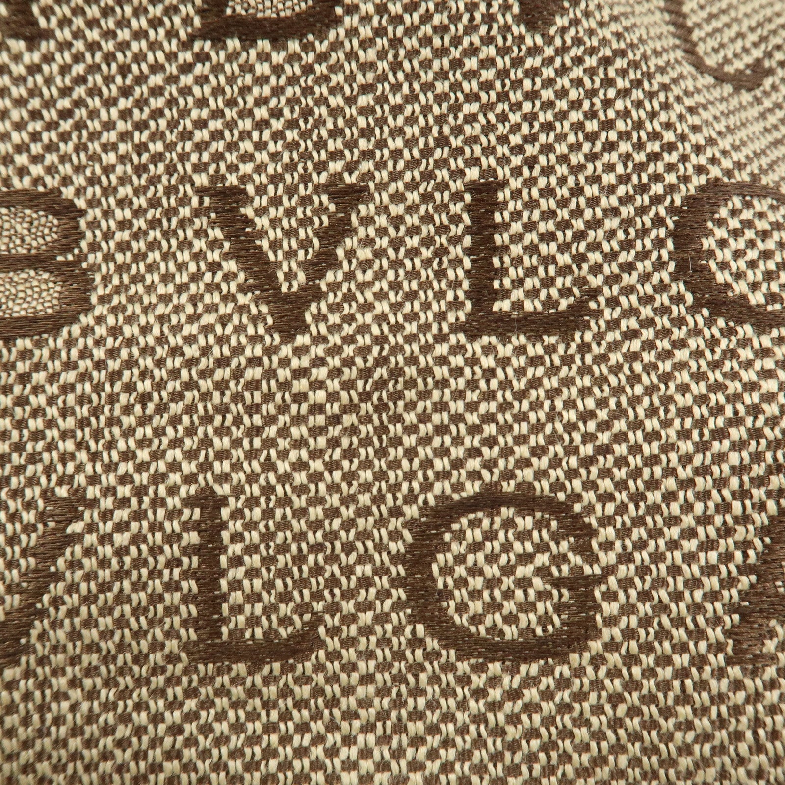 BVLGARI Logo Mania Jacquard Leather Hand Bag Tote Bag Beige