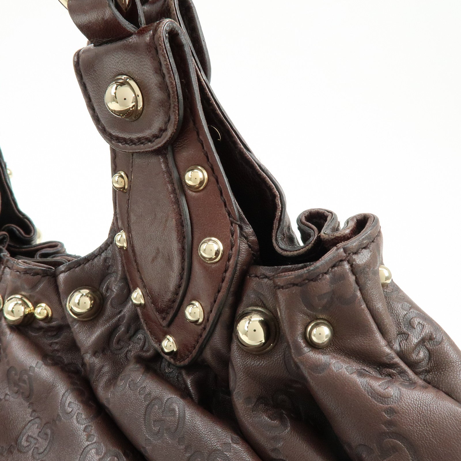 GUCCI Guccissima Leather Tote Bag Shoulder Bag Dark Brown 203624