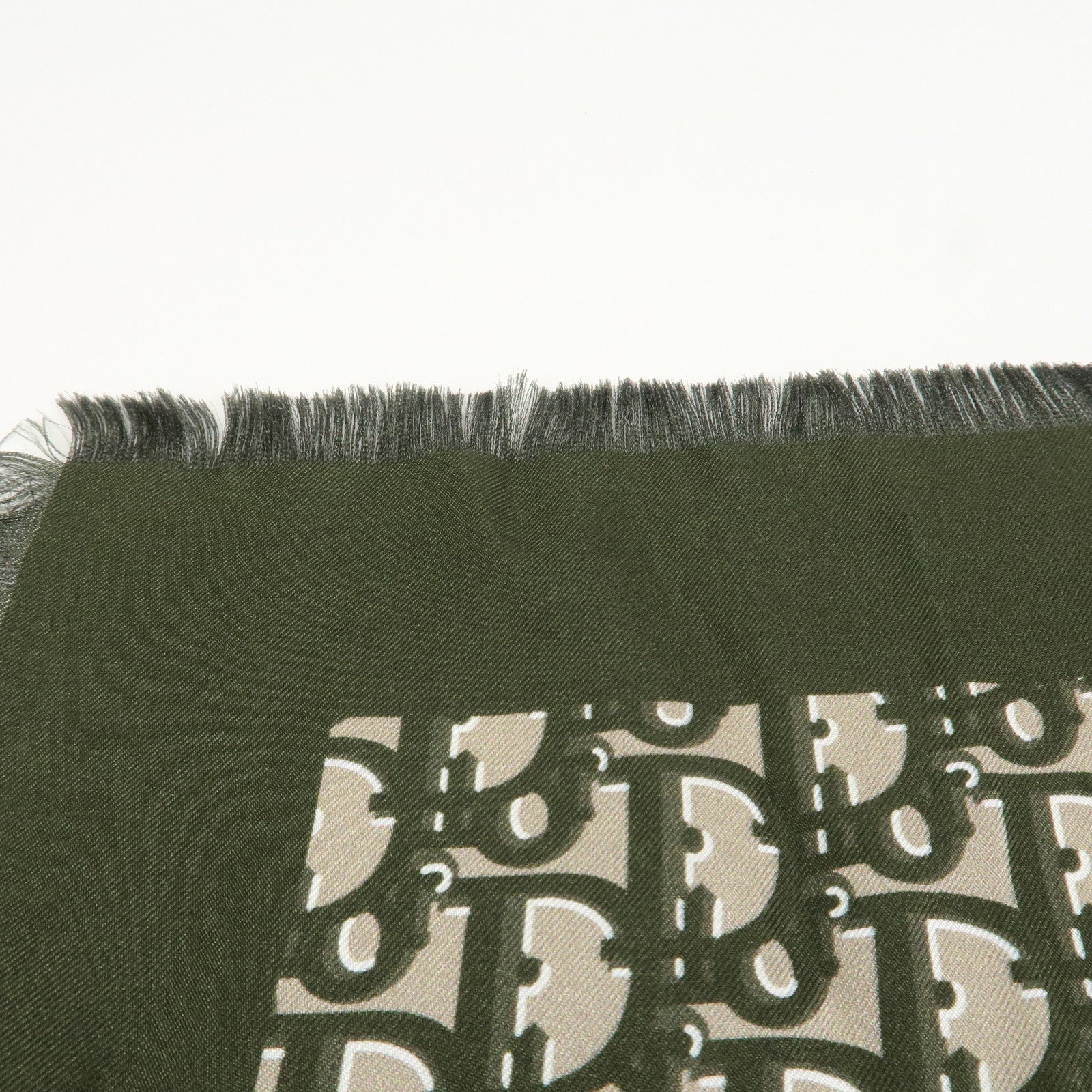 Christian Dior Oblique Silk 100% Scarf Navy Dark Green