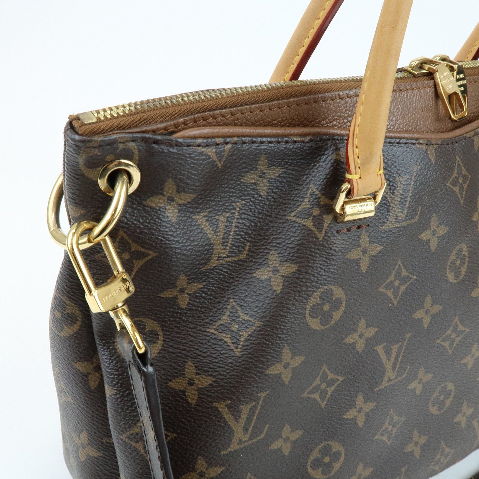 Louis Vuitton Monogram Pallas Hand Bag Shoulder Bag Avana M40907