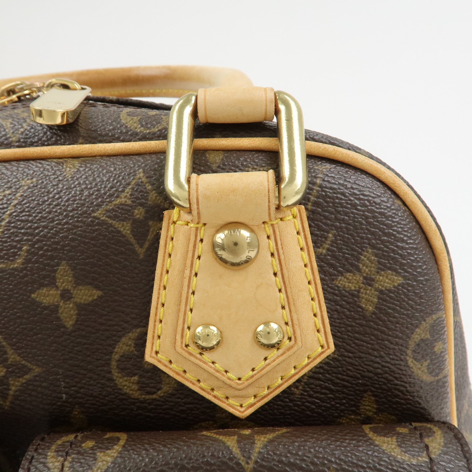 Louis Vuitton Monogram Manhattan PM Hand Bag Brown M40026