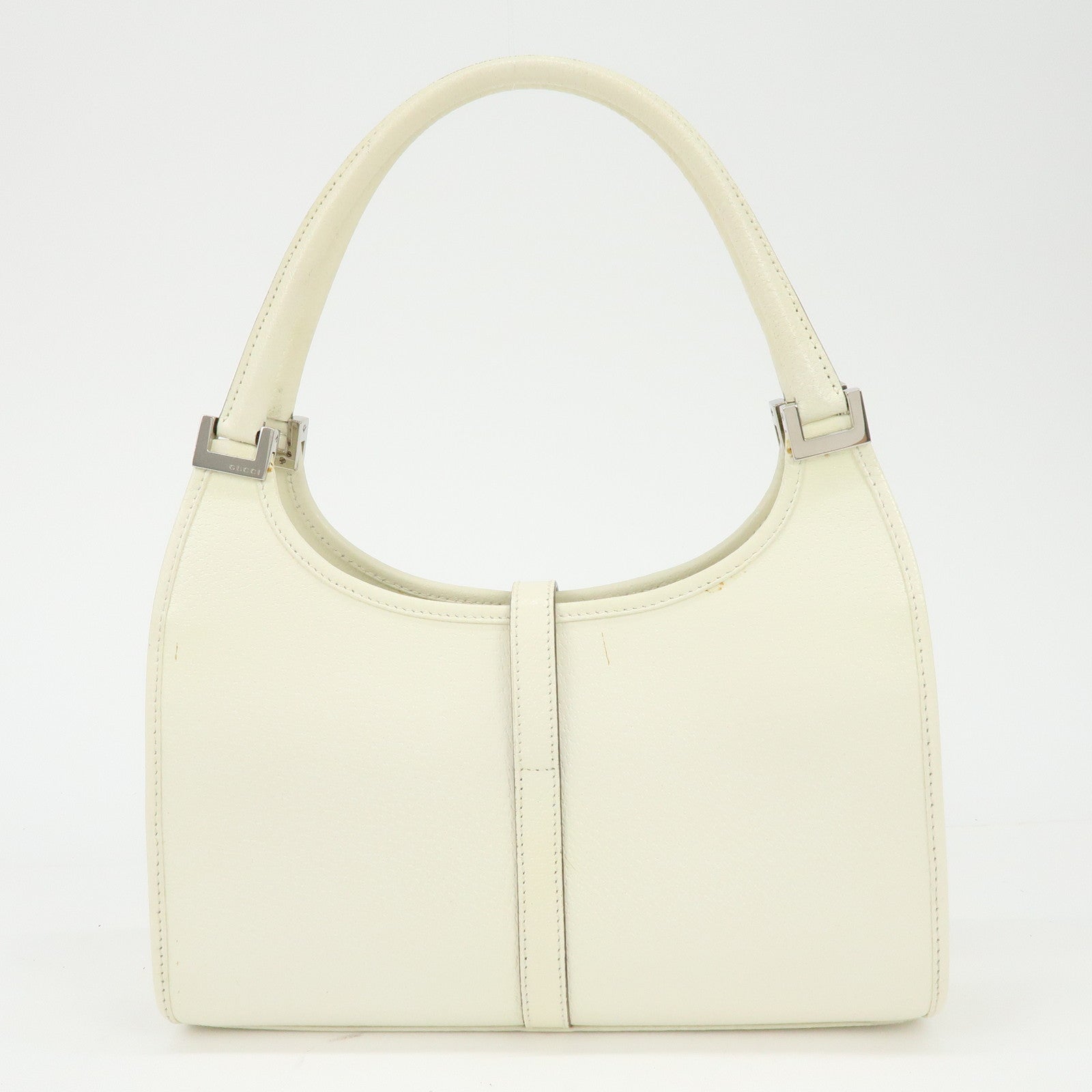 GUCCI Jackie GG Leather Shoulder Bag Hand Bag White 002.1068