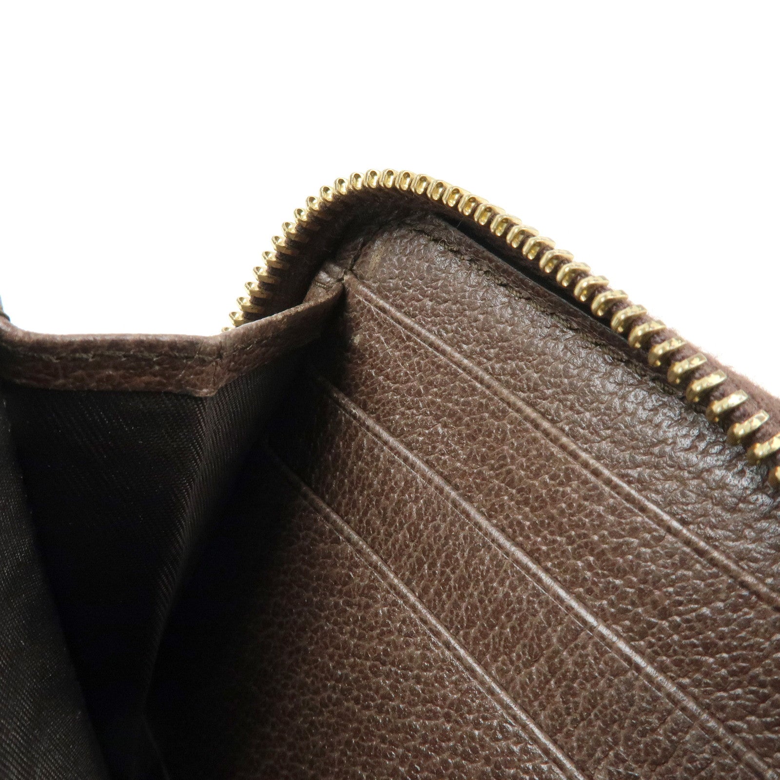 GUCCI Ophidia Sherry GG Supreme Leather Round Zippy Wallet 523154