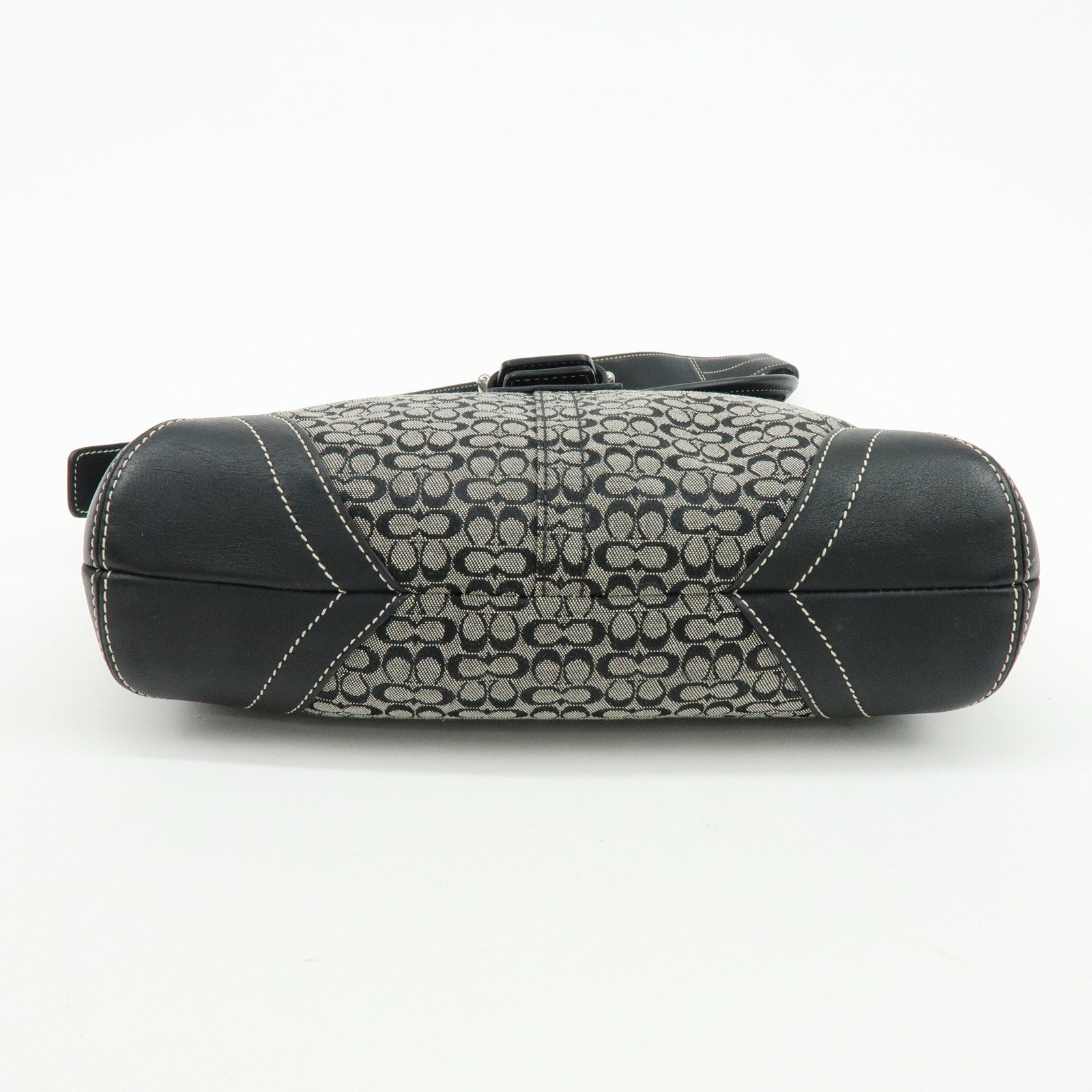 COACH Signature Canvas Leather Shoulder Bag Crossbody Bag Black