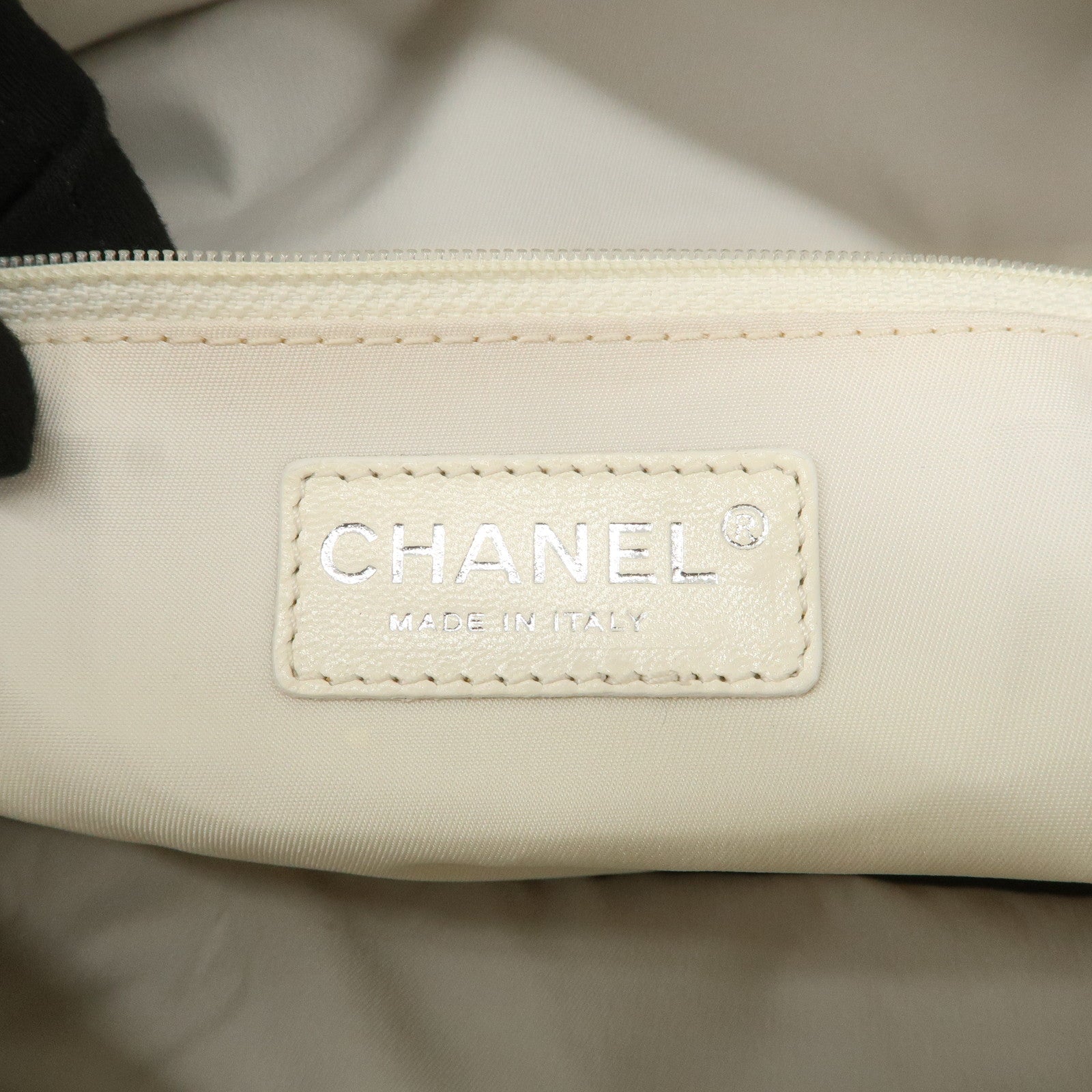 CHANEL Paris Biarritz MM PVC Canvas Tote Bag Hand Bag Beige A34209