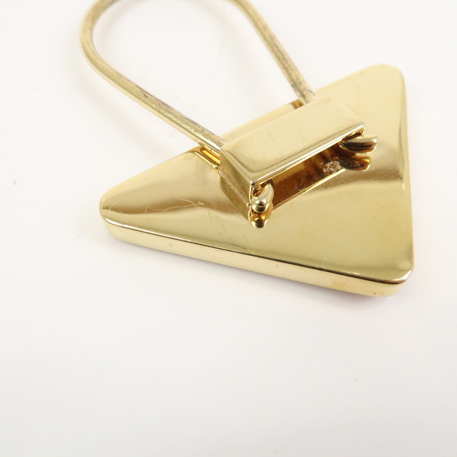 PRADA Triangle Logo Saffiano Leather Metal Bag Charm Red 1PP301