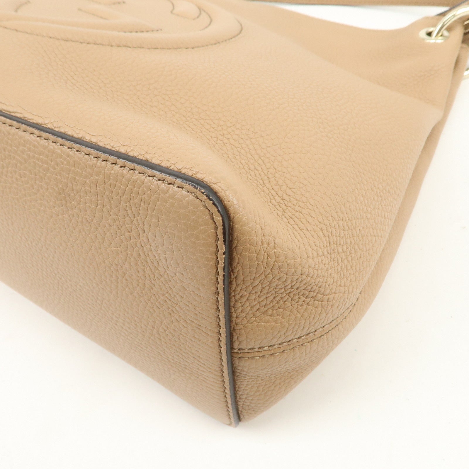 GUCCI SOHO Leather 2Way Bag Shoulder Bag Beige 408825