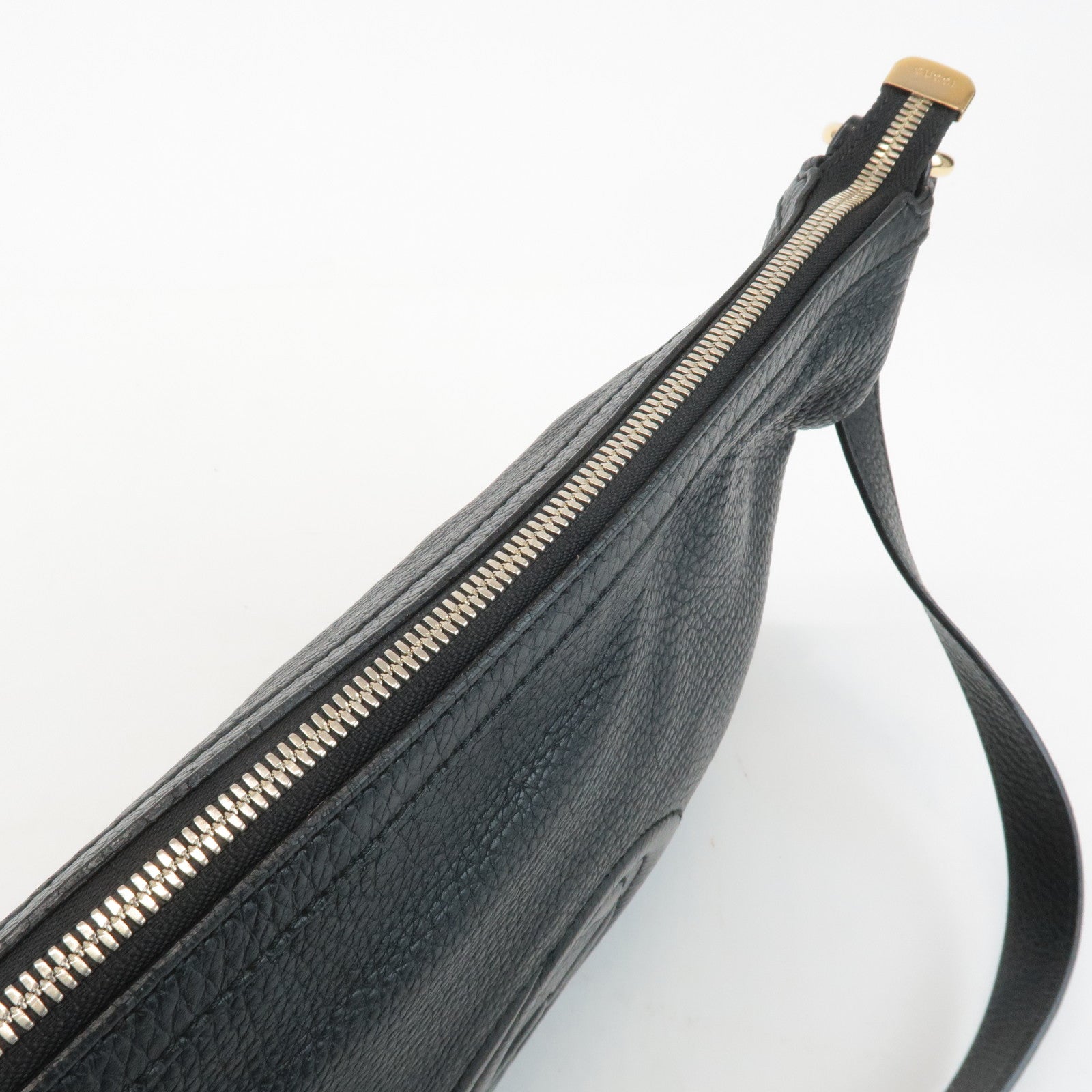 GUCCI SOHO Interlocking G Leather Shoulder Bag Black 308361 Used