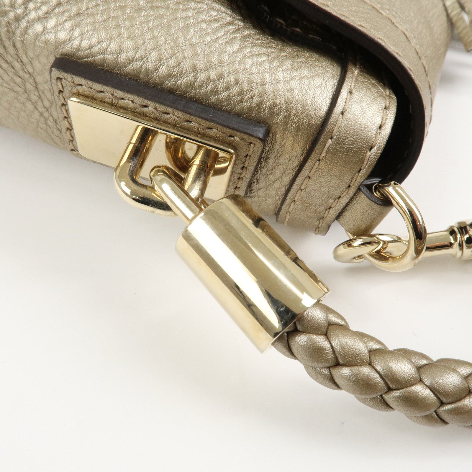 GUCCI Bamboo Leather Bella 2Way Shoulder Bag Hand Bag Gold 282301