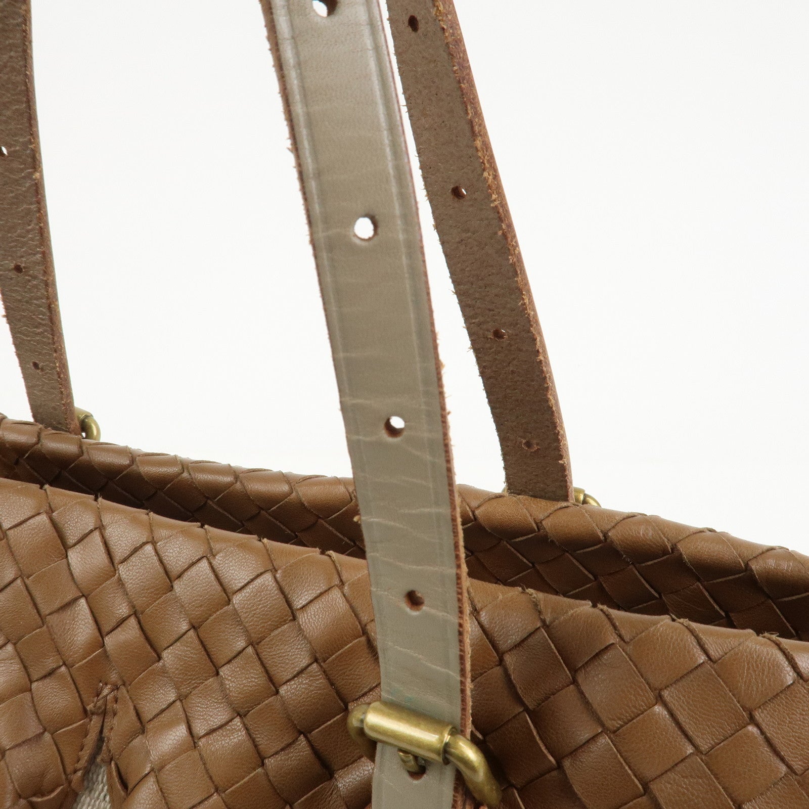 BOTTEGA VENETA Intrecciato Leather Tote Bag Shoulder Bag Brown