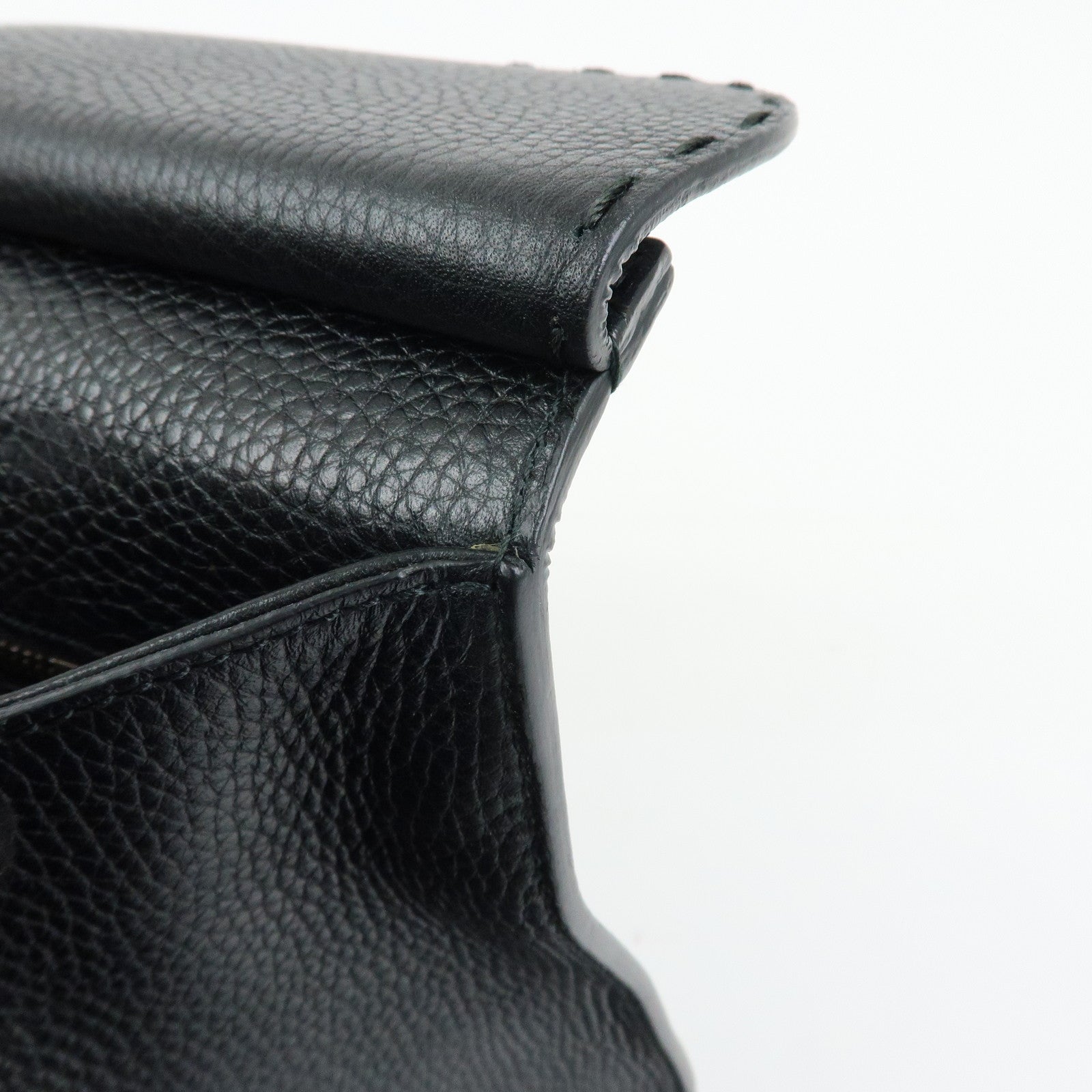 GUCCI Double G Calf Leather 2Way Bag Shoulder Bag Black 421890