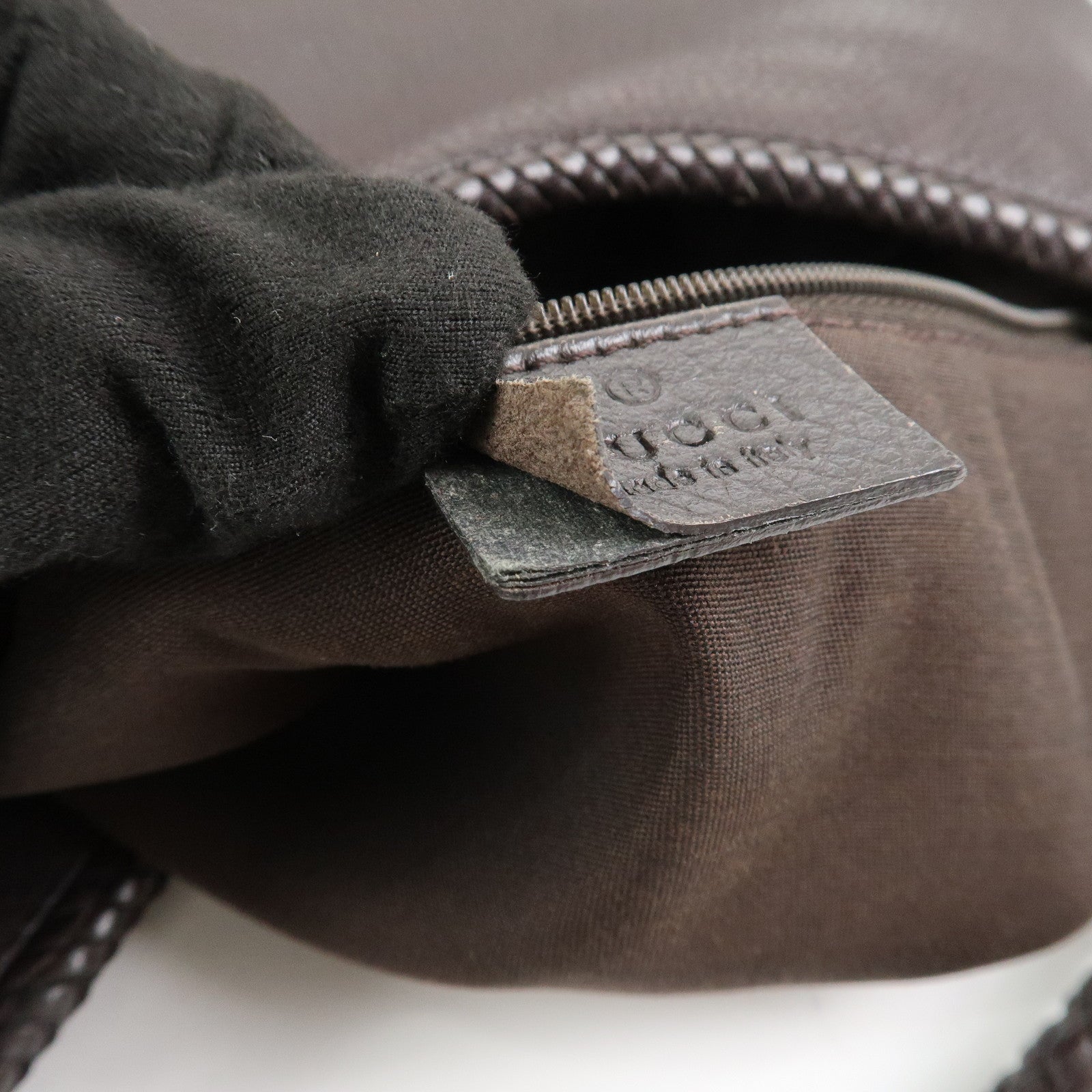 GUCCI Logo Leather Shoulder Bag Tote Bag Brown 336659