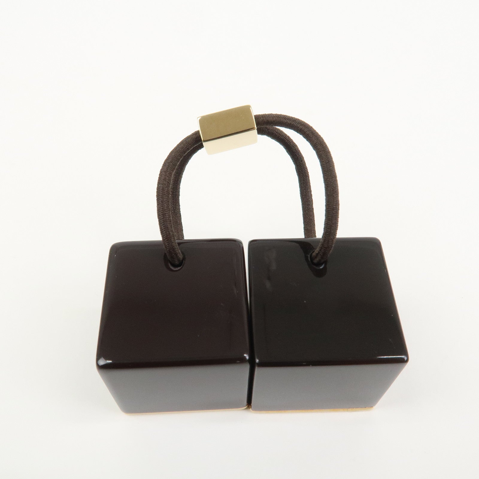 Louis Vuitton Hair Cube Plastic Hair Accessory Dark Brown