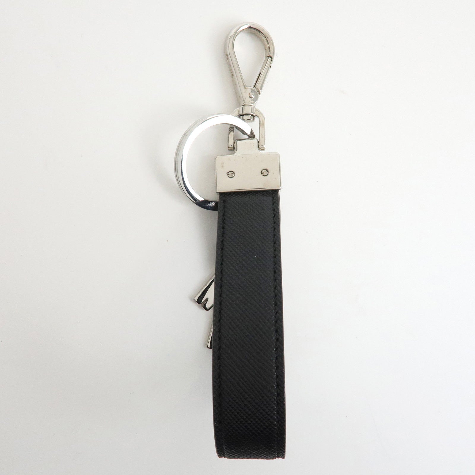 PRADA Safiano Leather Metal Robot Bag Charm Key Charm Black 2PP040