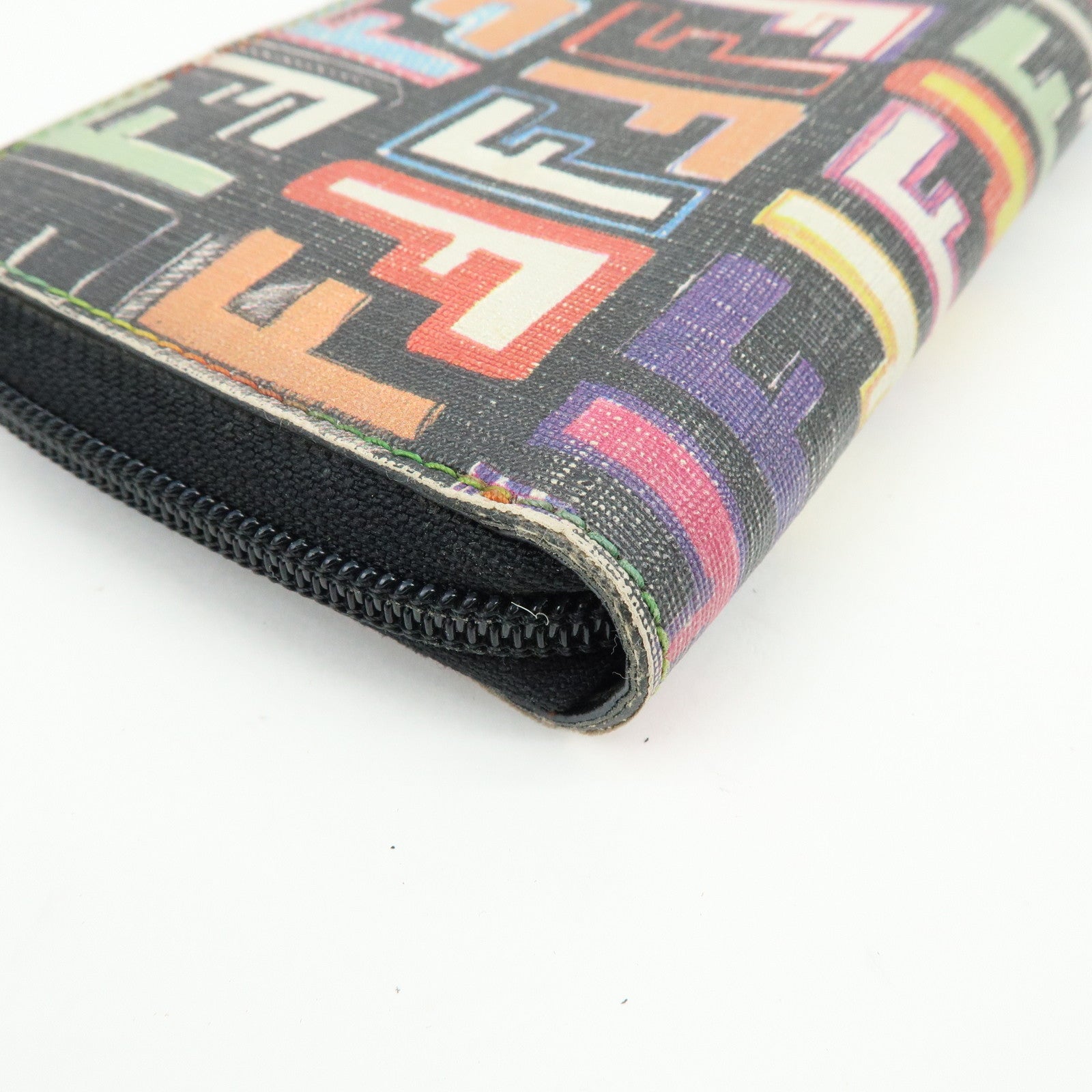FENDI Zucchino PVC Coated Canvas Long Wallet Multicolor 8M0024